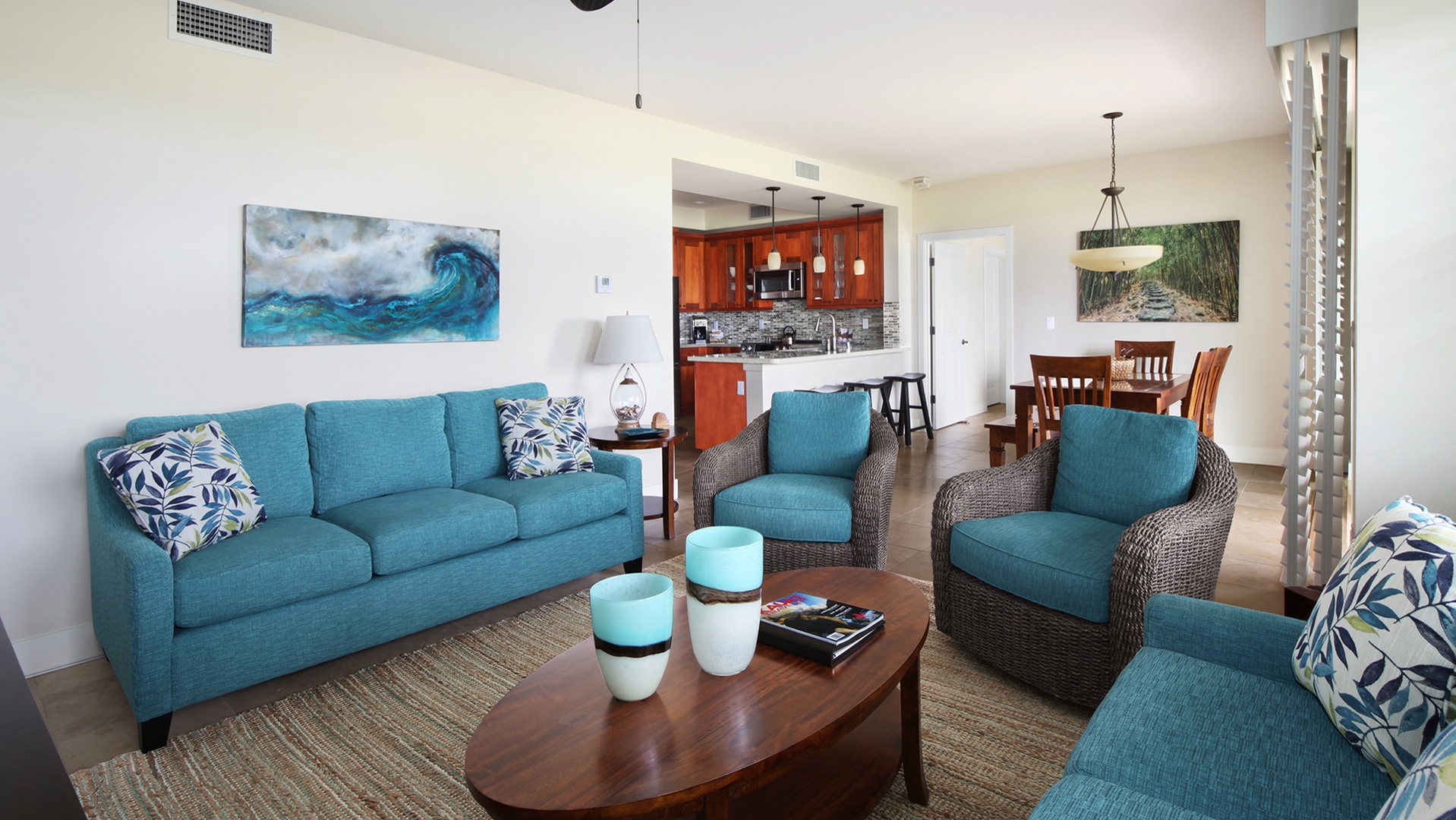 Pili Mai Resort at Poipu #08F - Living Great Room - Parrish Kauai