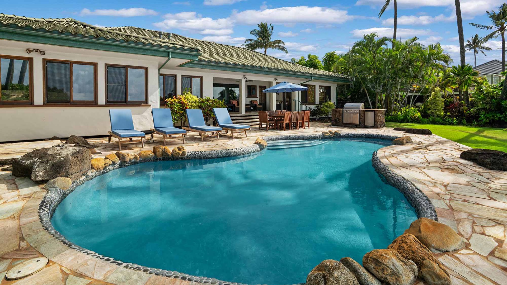 Kauai Kai at Kukuiula Bay - Oceanfront Backyard Pool & BBQ Deck - Parrish Kauai