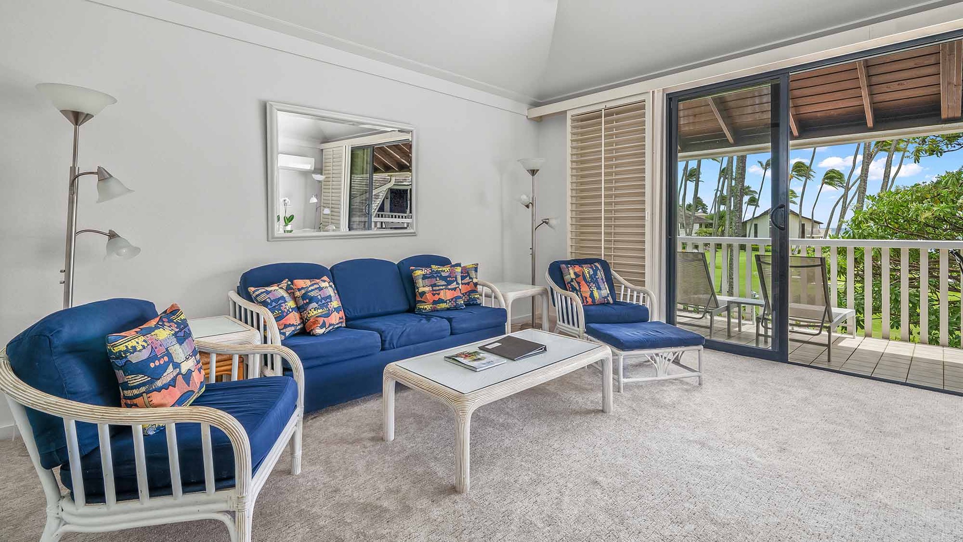Kiahuna Plantation #186 - Ocean View Living Room - Parrish Kauai