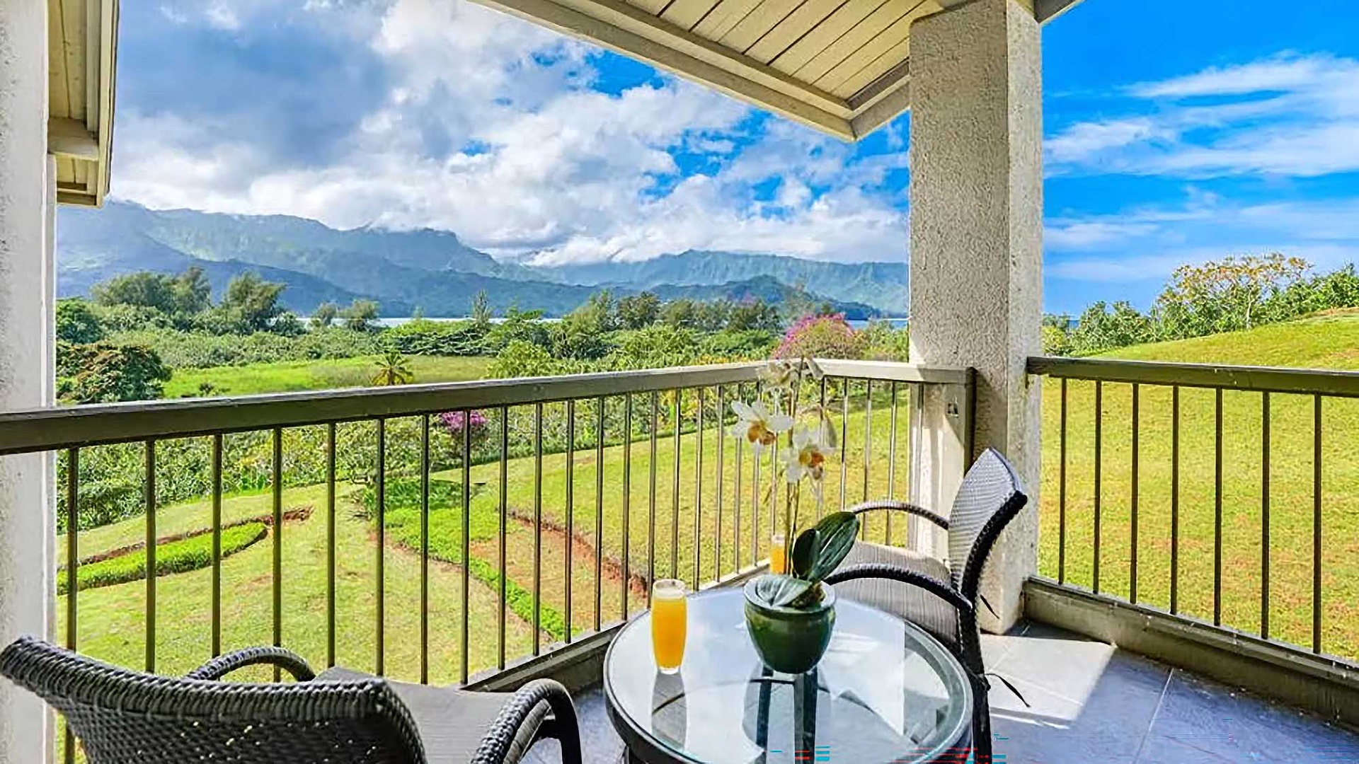 Picture yourself sipping your morning coffee on this private balcony, surrounded by stunning mountain views and lush greenery stretching to the horizon.