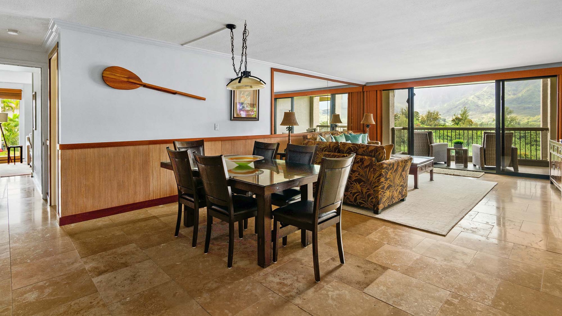Hanalei Bay Resort #9222 - Dining Room & Living - Parrish Kauai