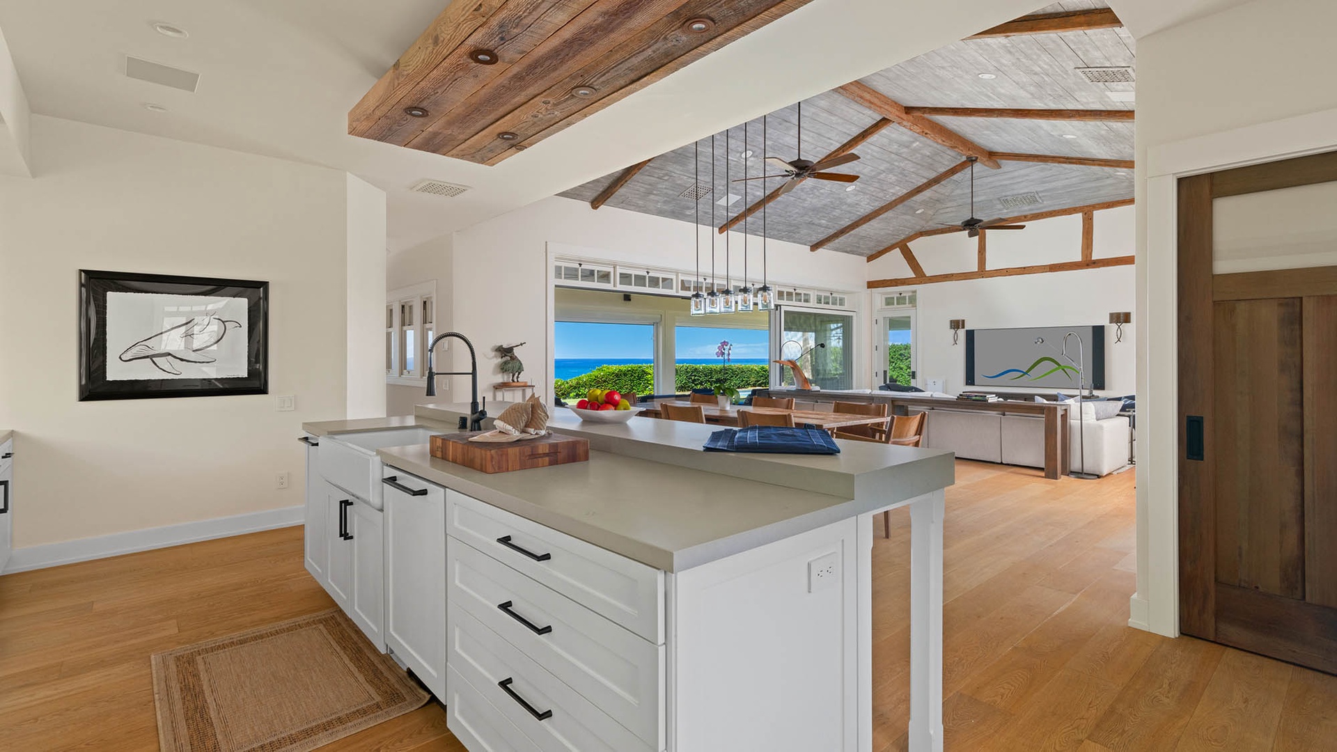 Honu Hale at Poipu - Kitchen Ocean Views - Parrish Kauai