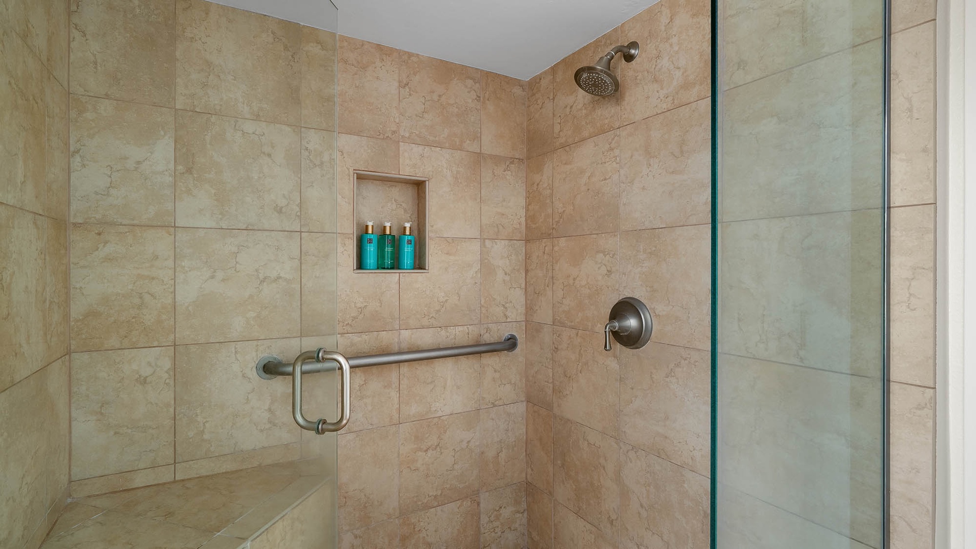Poipu Sands at Poipu Kai Resort #213 - Primary Guest Bedroom Suite Walk-In Shower - Parrish Kauai