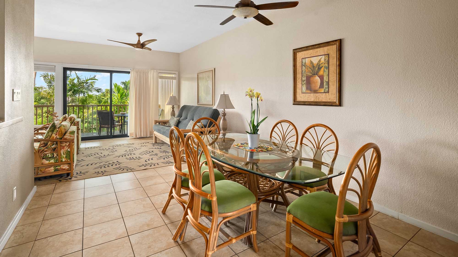 Manualoha at Poipu Kai #1006 - Dining Room & Lanai View - Parrish Kauai