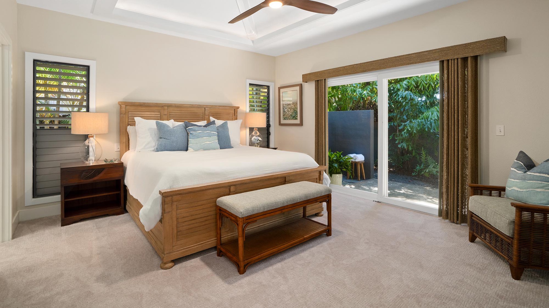 Poipu Kai Oasis - Primary Guest Bedroom Suite & Lanai - Parrish Kauai