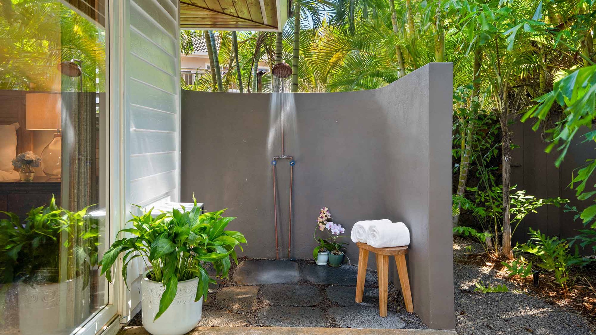 Poipu Kai Oasis - Primary Bedroom Suite Outdoor Shower - Parrish Kauai