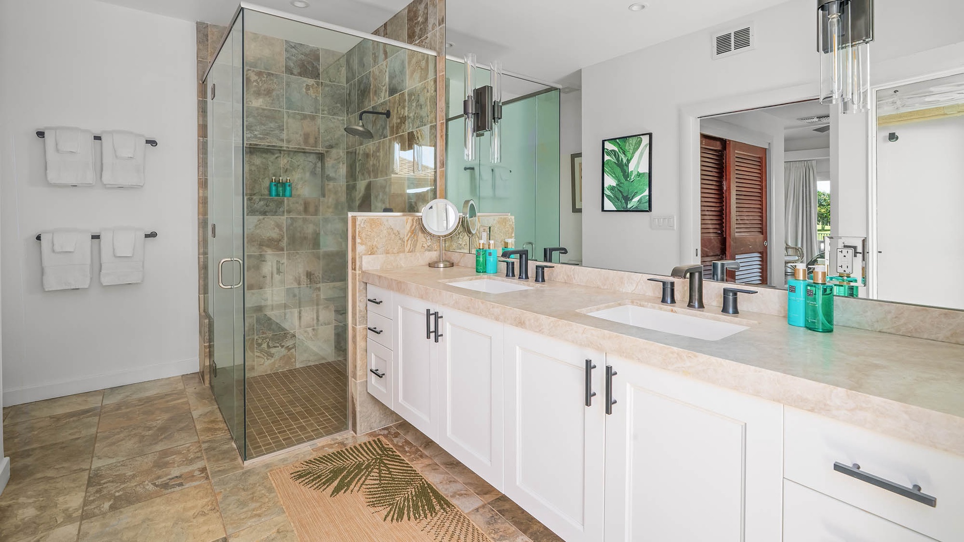 Kolepa Hale at Wainani - Primary Bedroom Suite Bath & Shower - Parrish Kauai