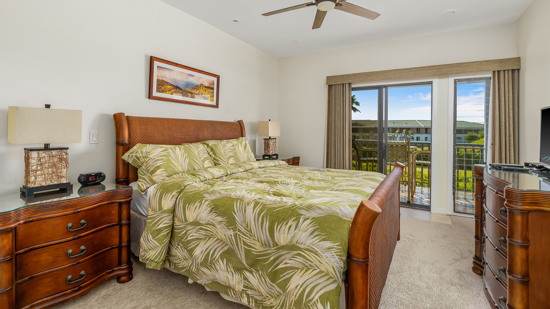 Poipu Sands at Poipu Kai Resort #324 - Master Bedroom Suite & Lanai View - Parrish Kauai