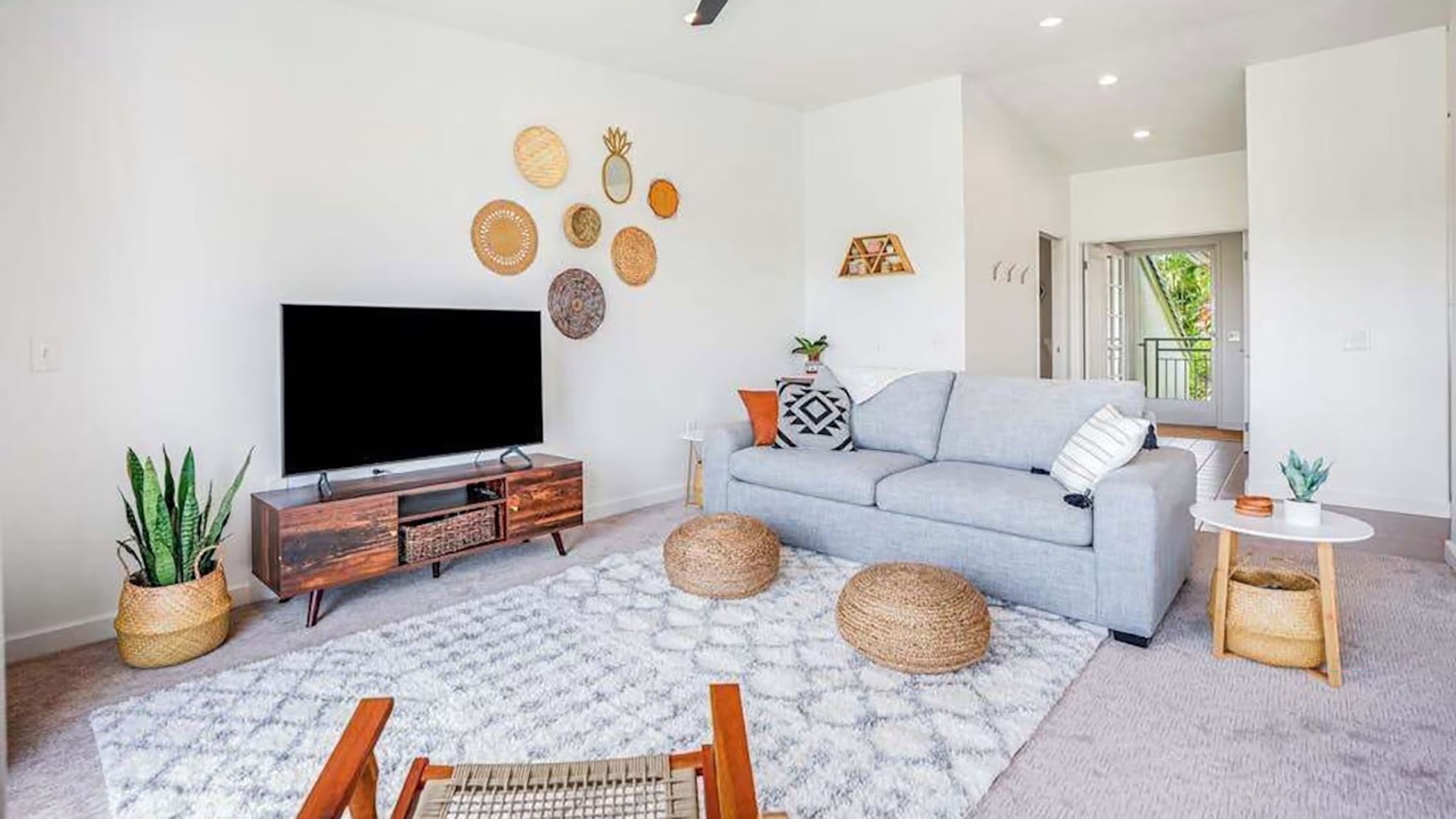Emmalani Court at Princeville #223 - Living Room & Entry - Parrish Kauai