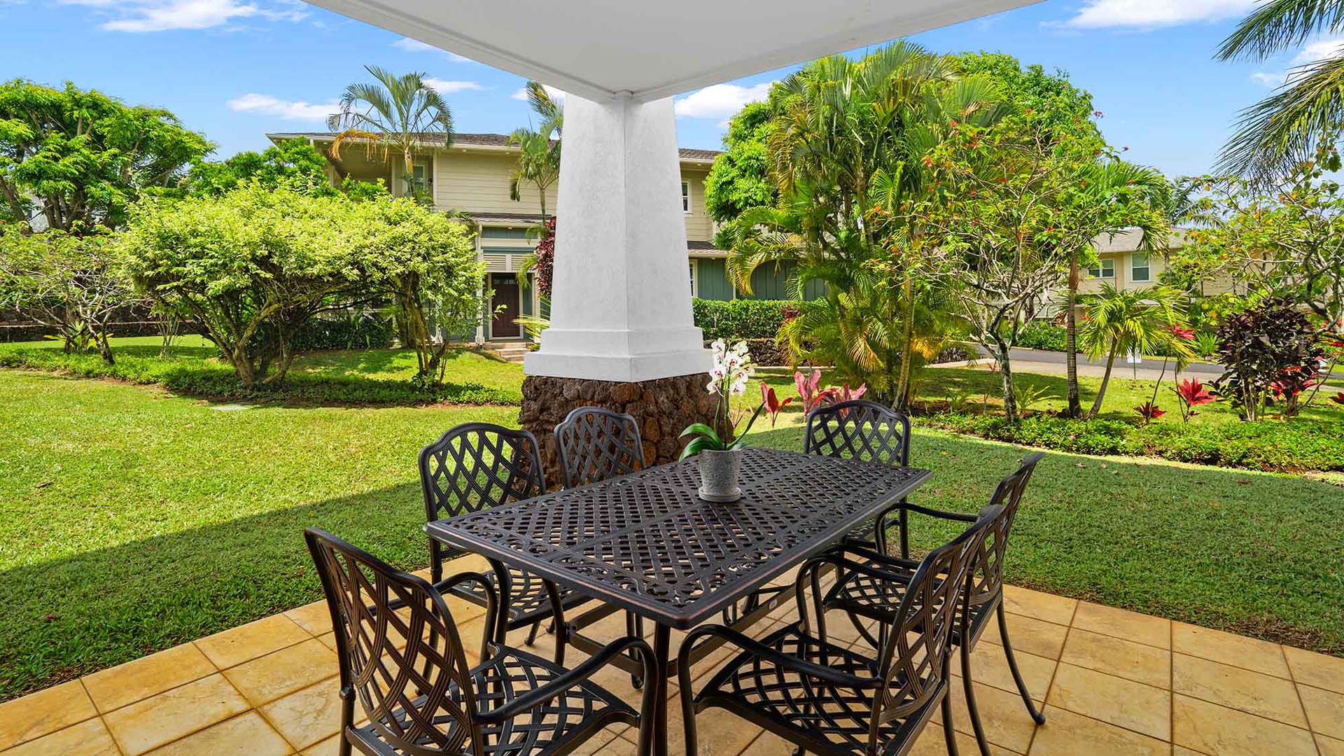 Plantation at Princeville Resort #1711 - Tropical Garden View Dining Lanai - Parrish Kauai