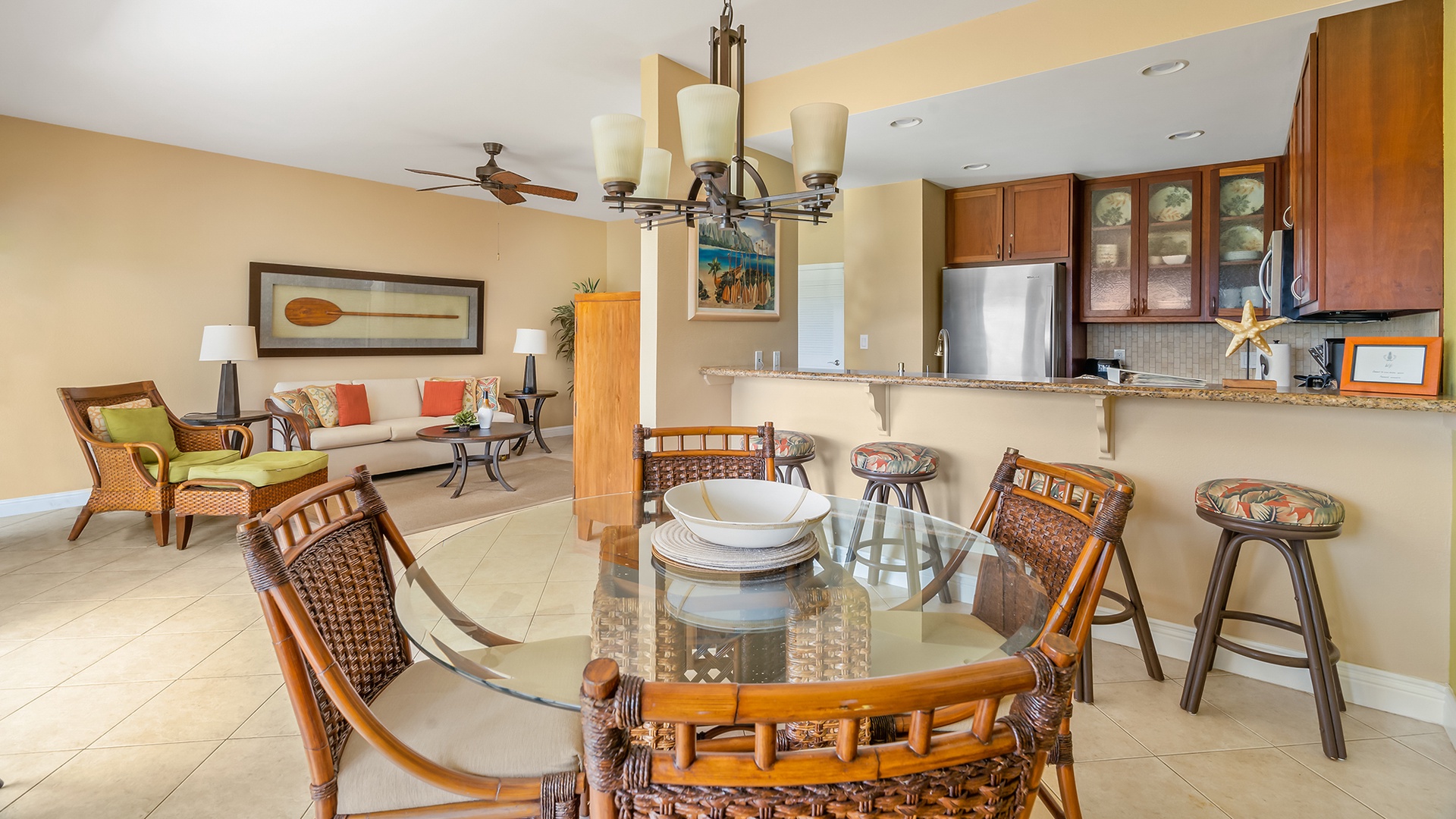 Poipu Sands at Poipu Kai Resort #215 - Dining & Living Room - Parrish Kauai