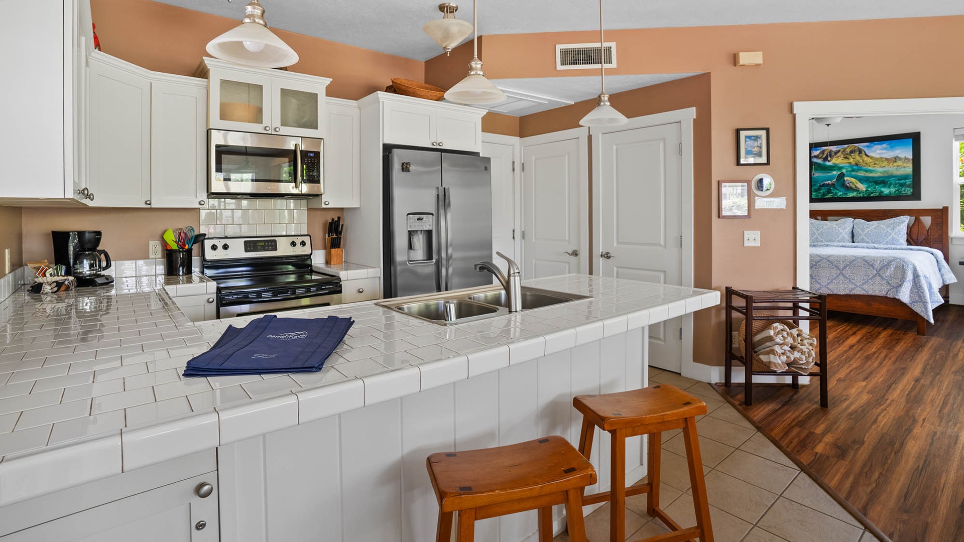 Plantation at Princeville Resort #1711 - Kitchen & Breakfast Bar - Parrish Kauai