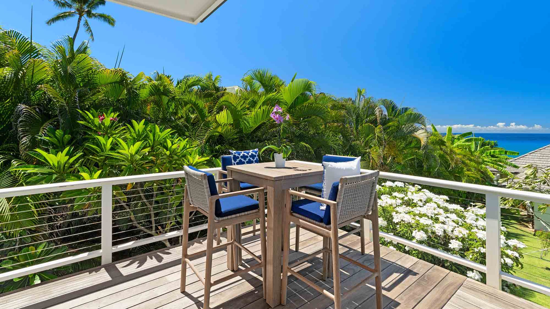 Honu Hale at Poipu - Ocean View Ohana Dining Lanai - Parrish Kauai