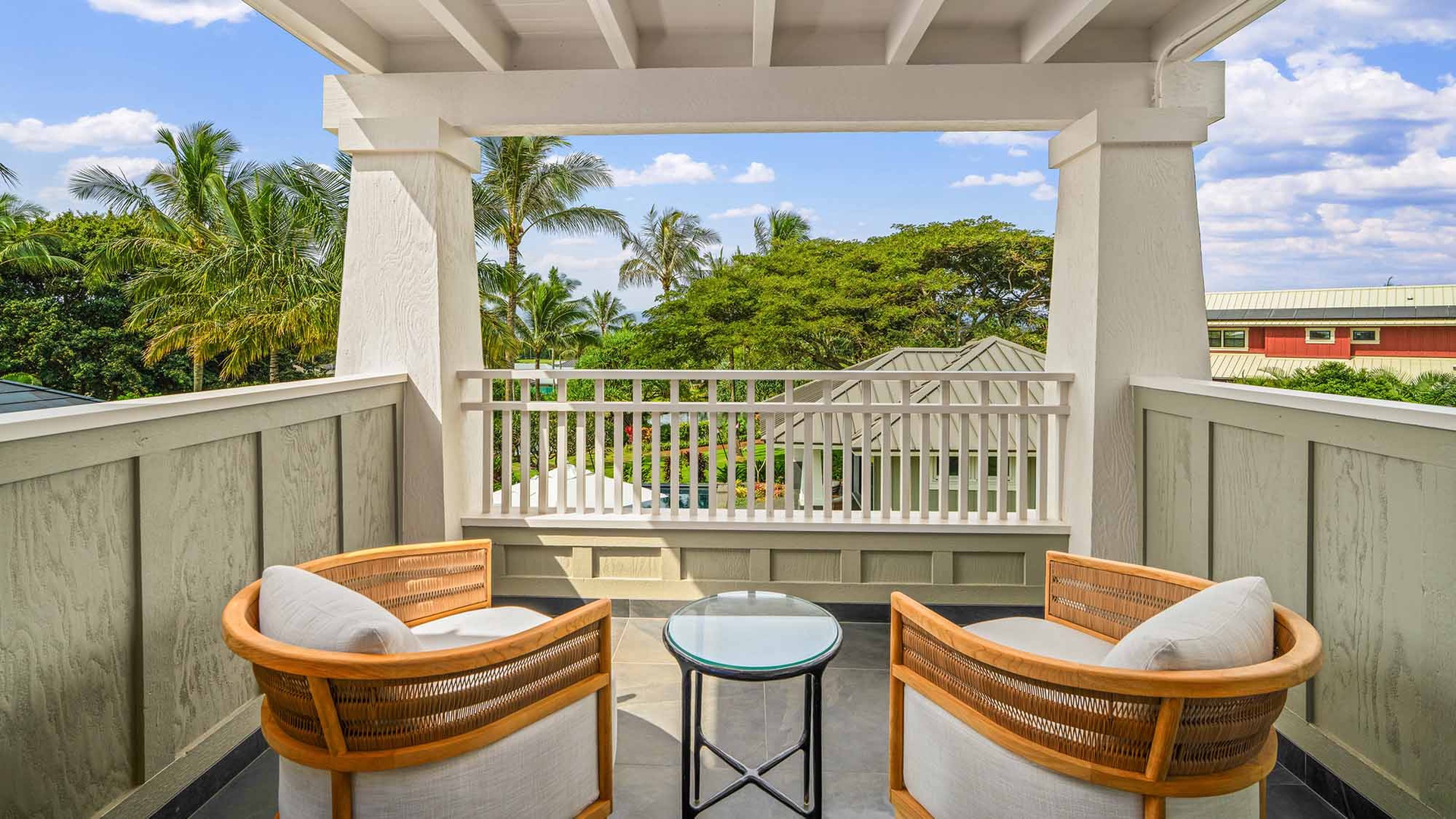 Kukuiula Makai Cottage #33 - Upper Level Primary Suite Covered Seating Lanai - Parrish Kauai