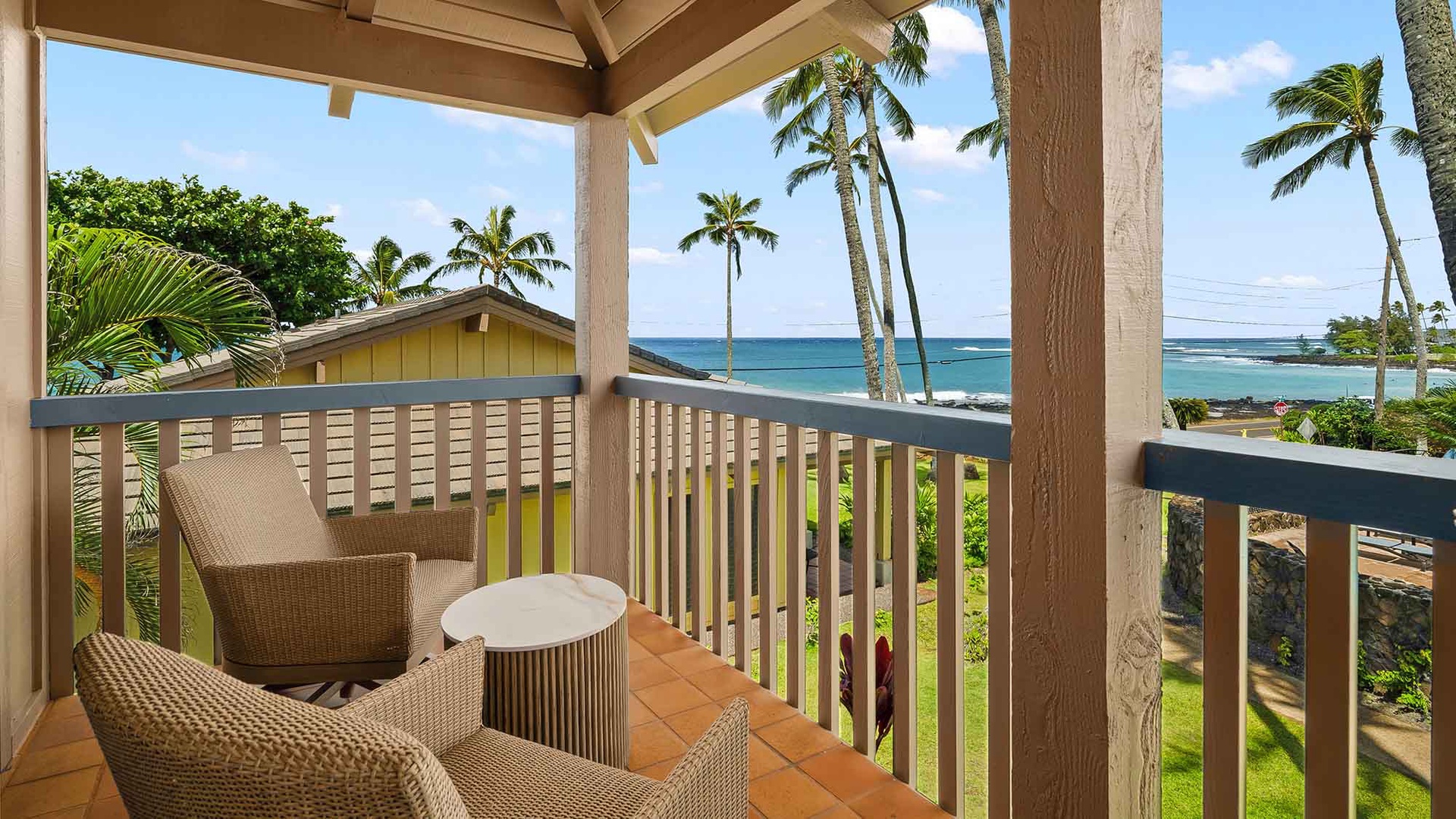 Nihi Kai Villas at Poipu #200 - Ocean View Seating Lanai - Parrish Kauai