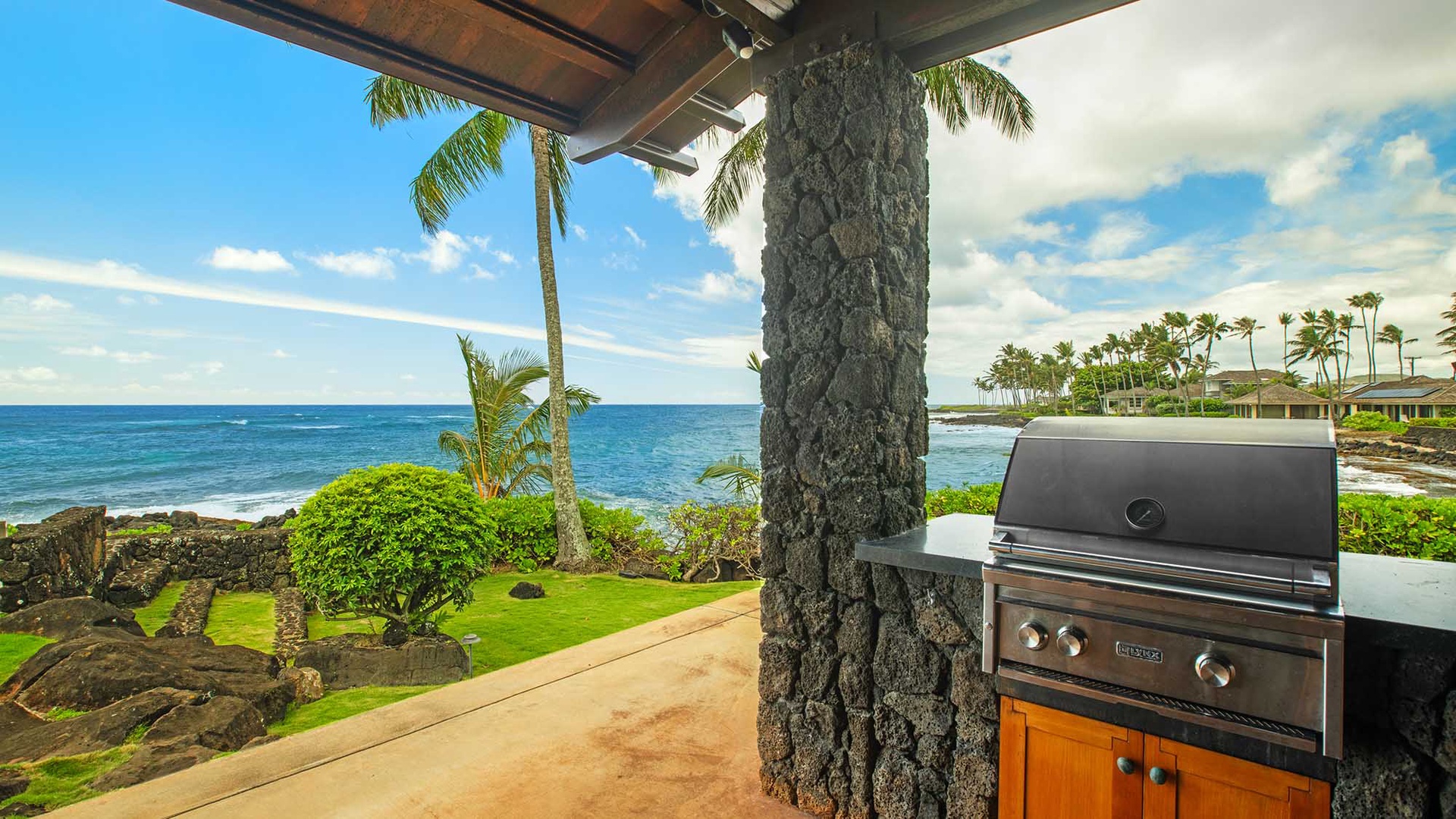 Sunset Makai Hale at Poipu - Oceanfront BBQ Station - Parrish Kauai