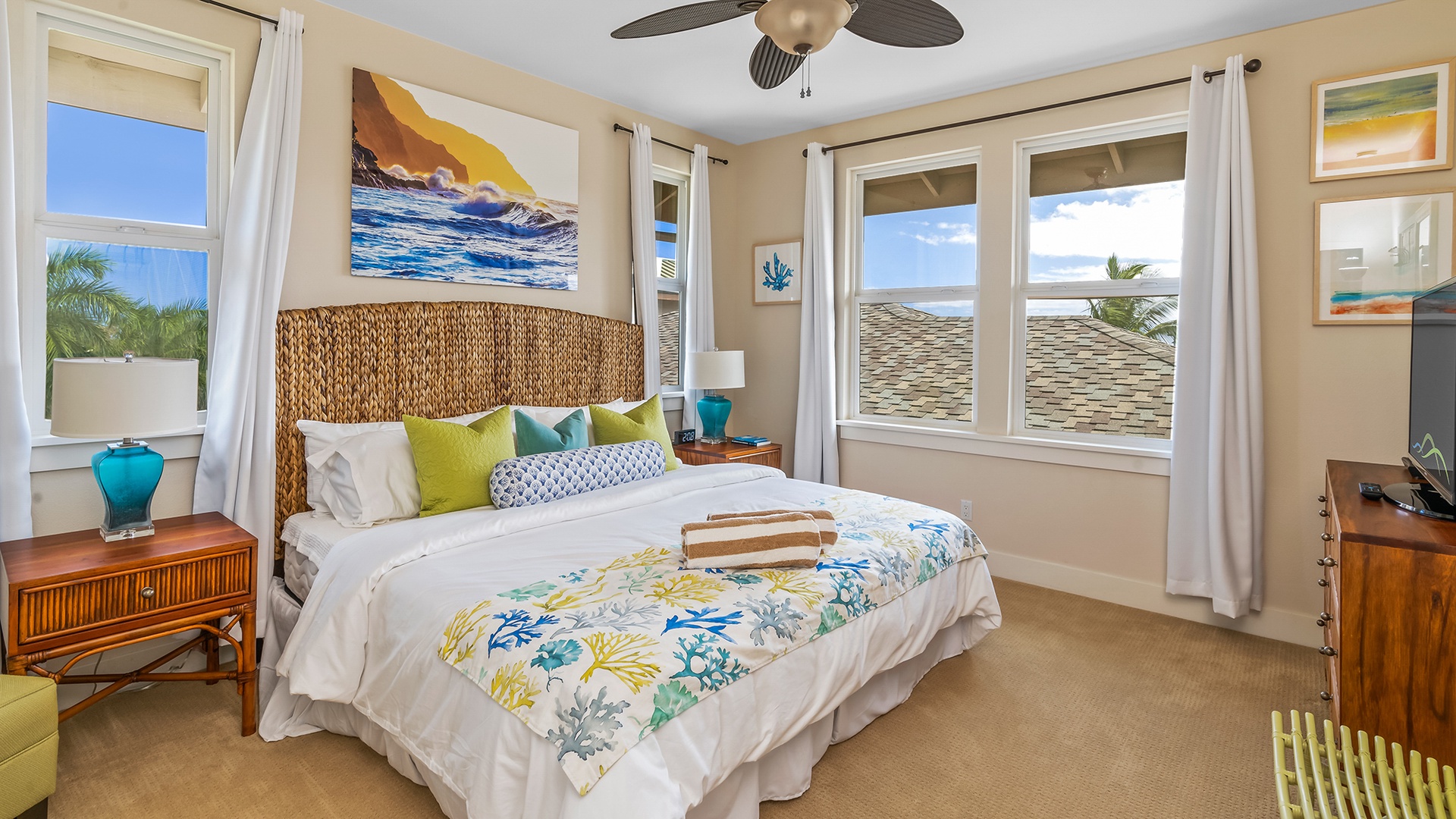 Pili Mai Resort at Poipu #15I - Second Guest Bedroom & View - Parrish Kauai