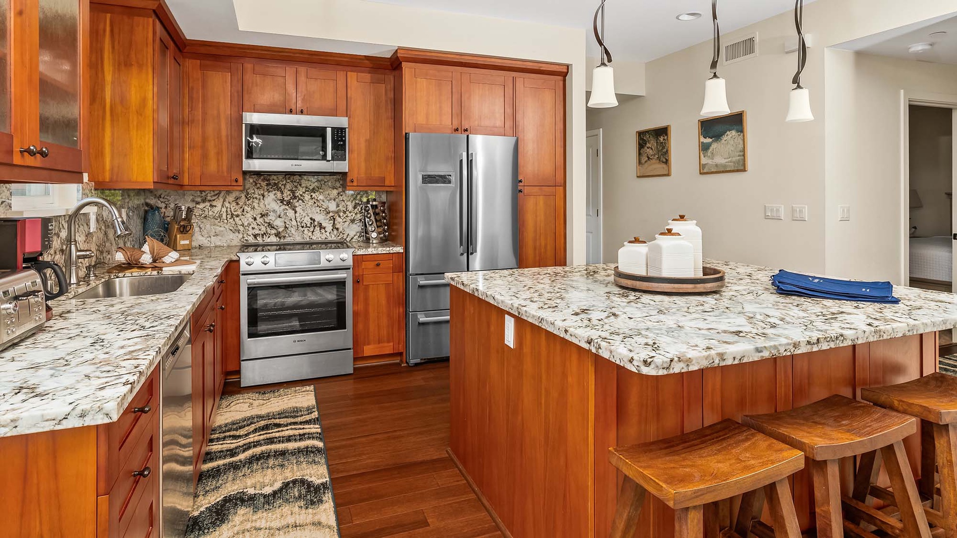 Pili Mai Resort at Poipu #13L - Kitchen & Breakfast Bar - Parrish Kauai