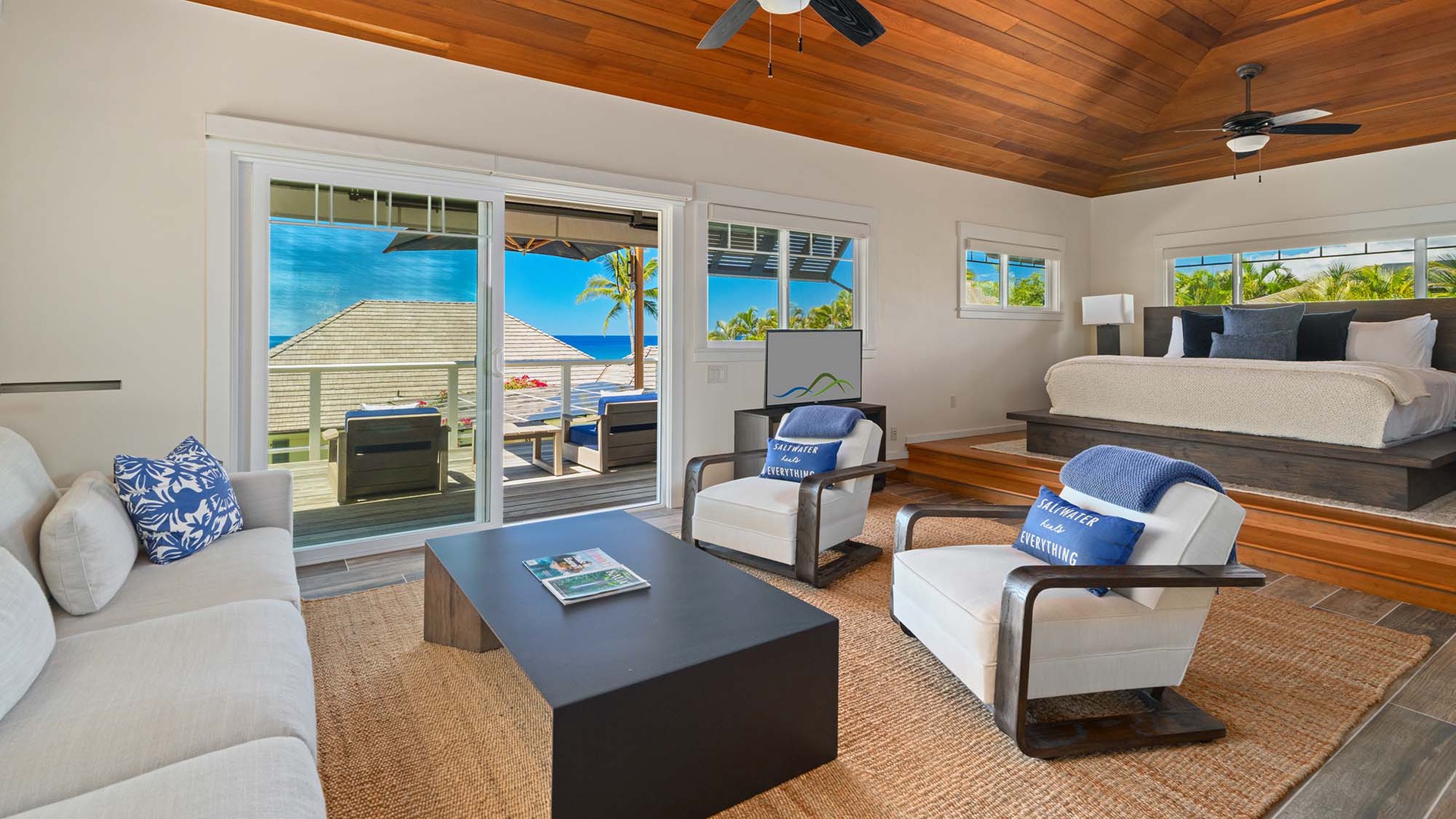 Honu Hale at Poipu - Ohana Upper Bedroom Suite & Lanai - Parrish Kauai