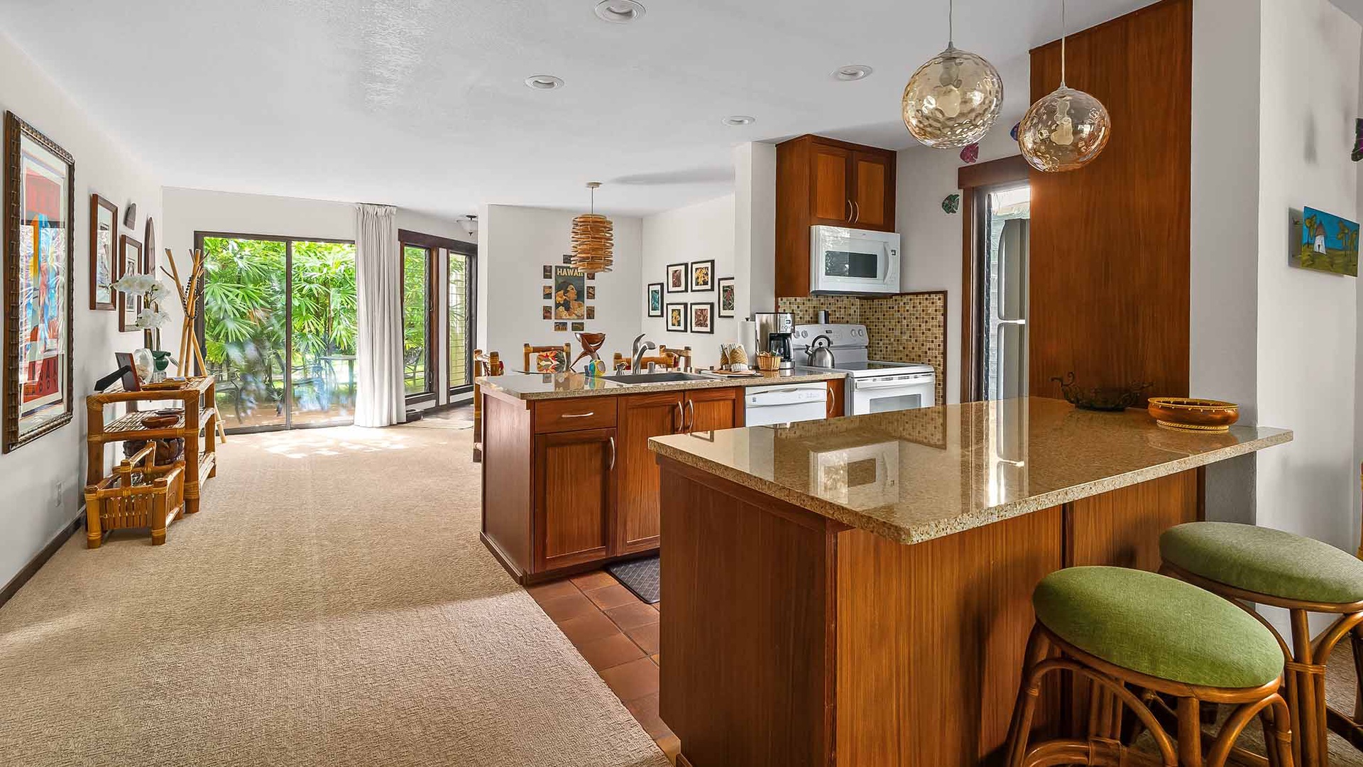 Waikomo Stream Villas #403 - Kitchen & Breakfast Bar - Parrish Kauai