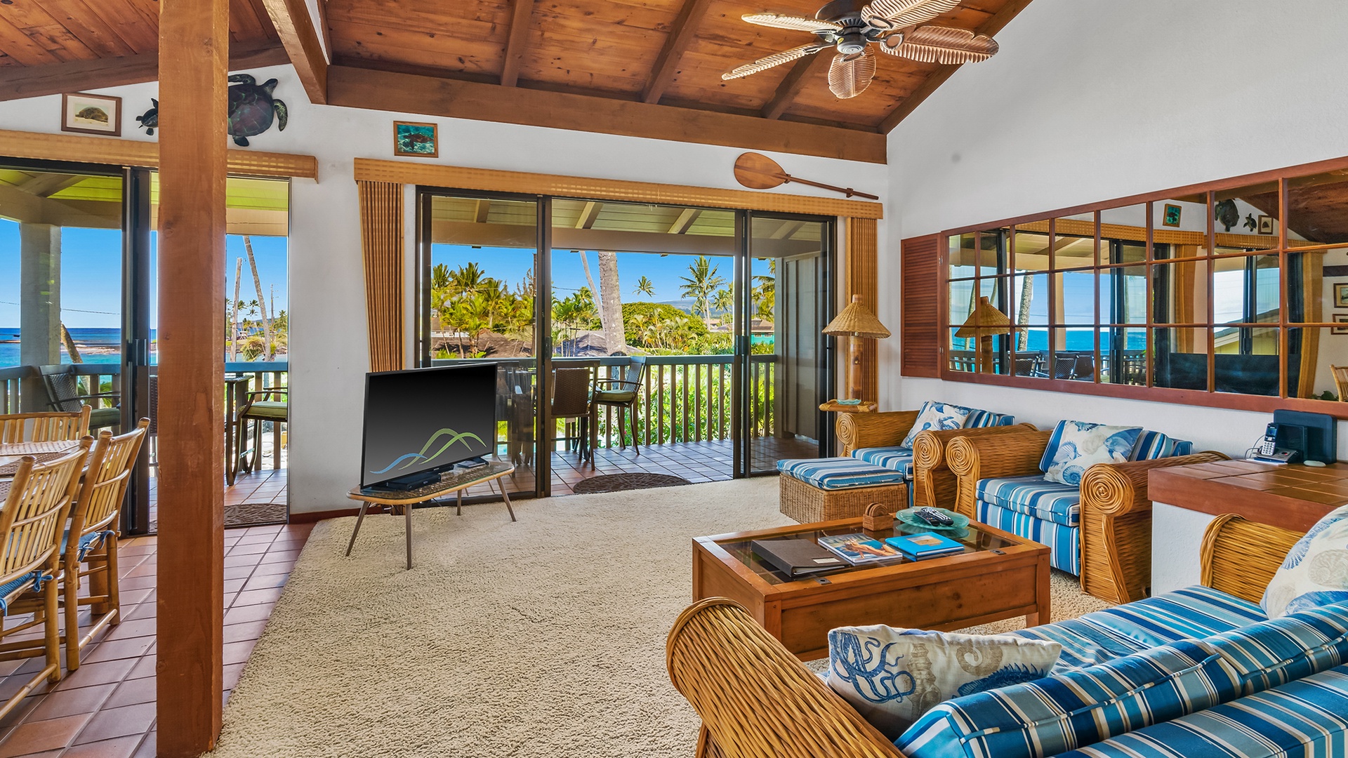 Nihi Kai Villas at Poipu #200 - Ocean View Living Room - Parrish Kauai