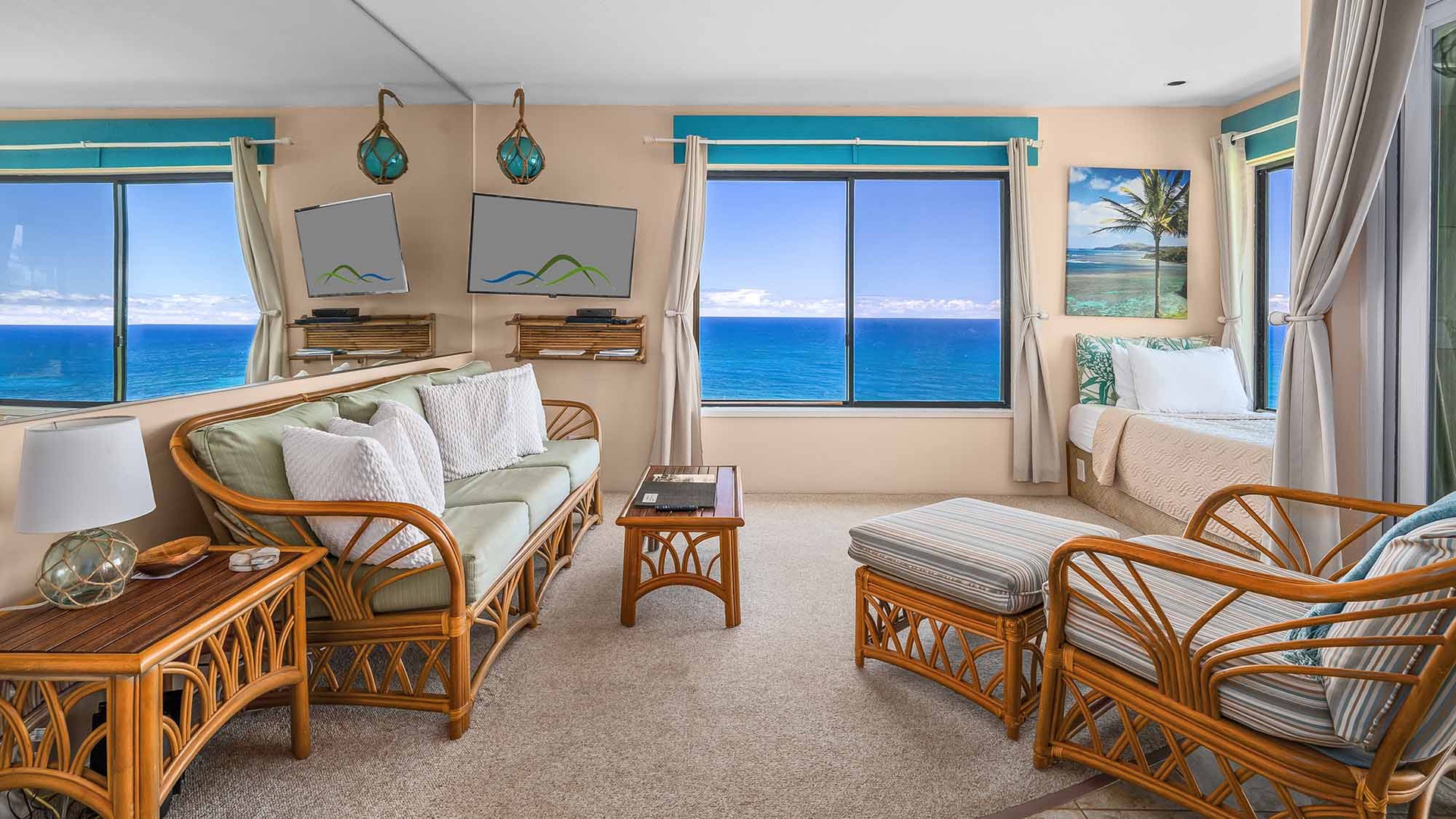 Sealodge at Princeville #E3 - Oceanfront Living Room - Parrish Kauai