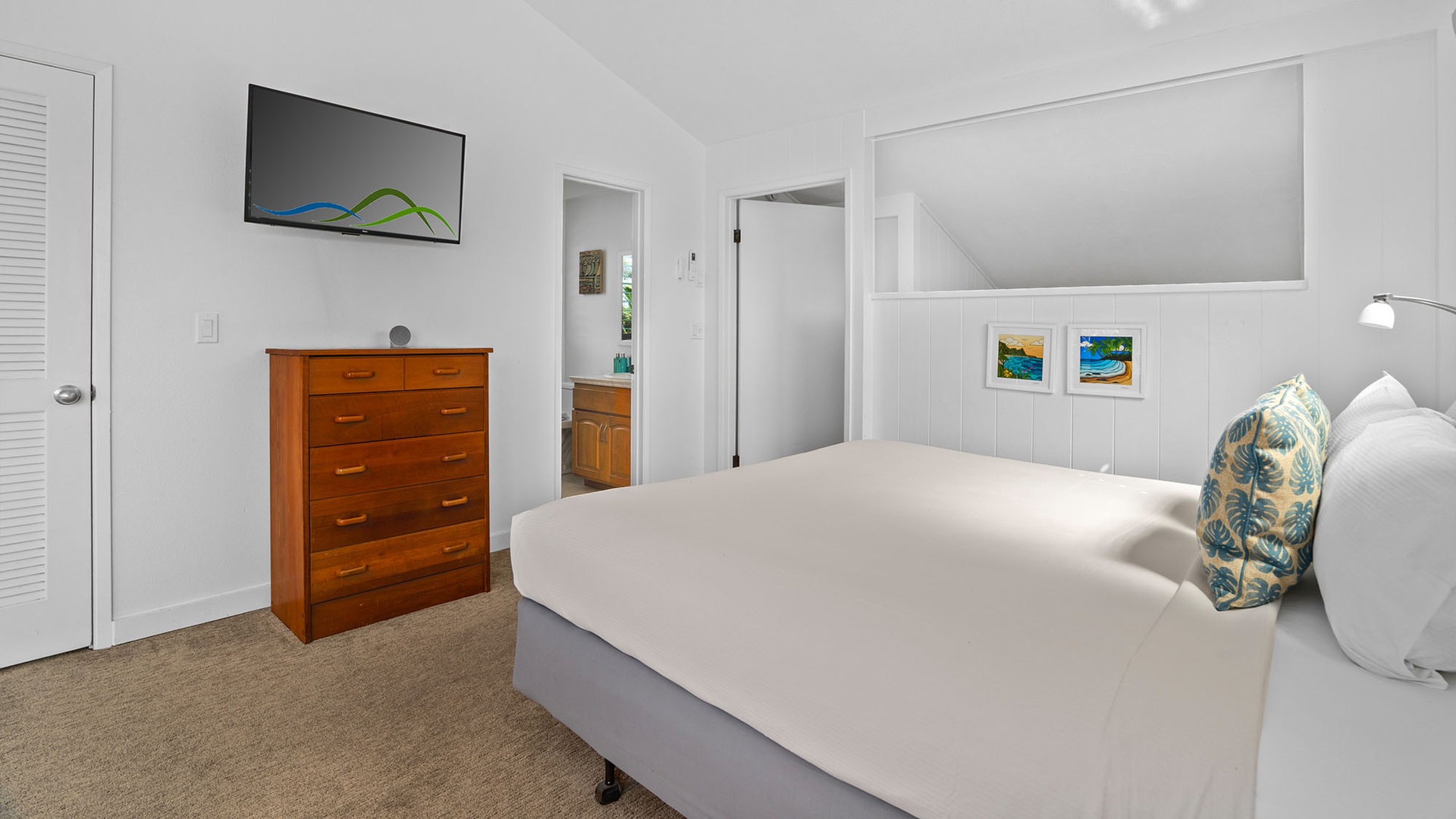 Brennecke Beach Bungalow - Upper Level Primary Bedroom Suite - Parrish Kauai