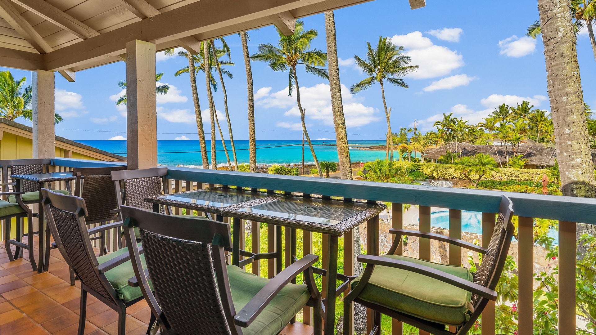 Nihi Kai Villas at Poipu #200 - Ocean View Dining Lanai - Parrish Kauai