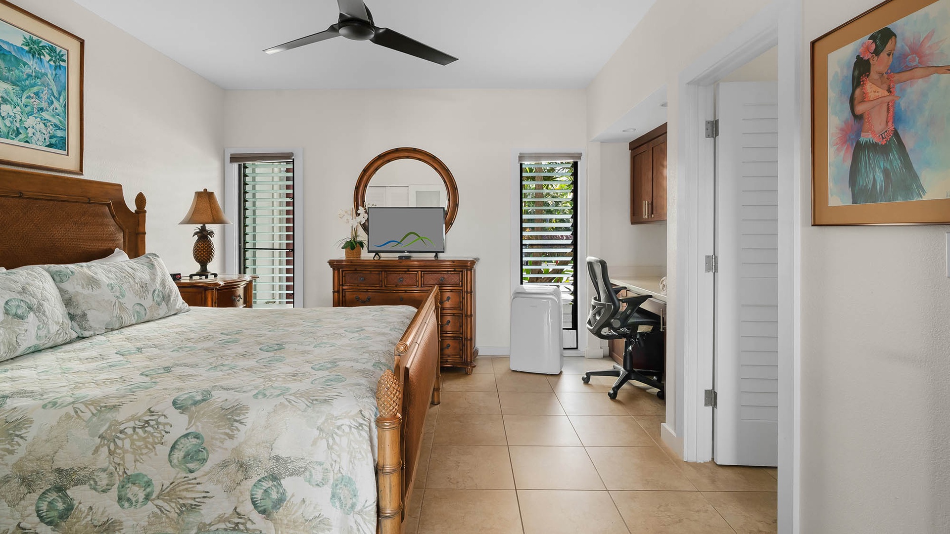 Poipu Sands at Poipu Kai Resort #213 - Second Guest Bedroom Suite & Office - Parrish Kauai
