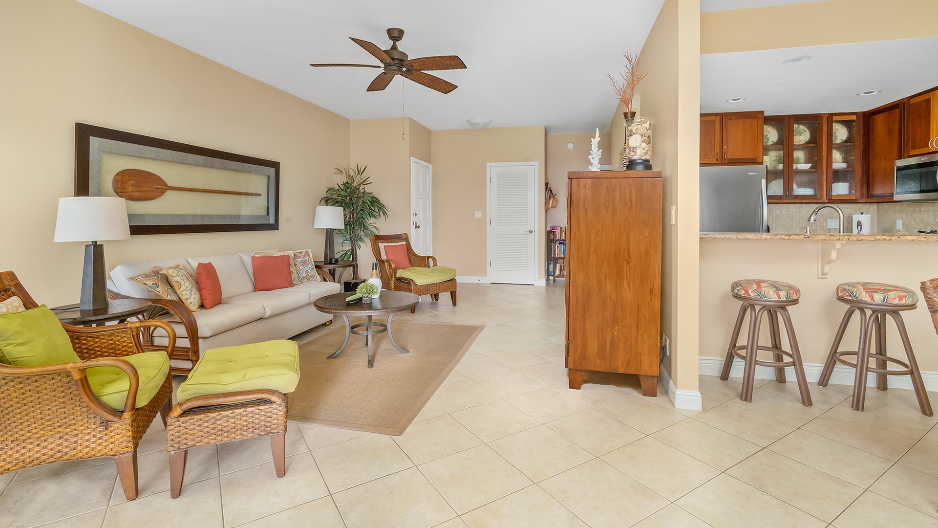 Poipu Sands at Poipu Kai Resort #215 - Living Great Room - Parrish Kauai