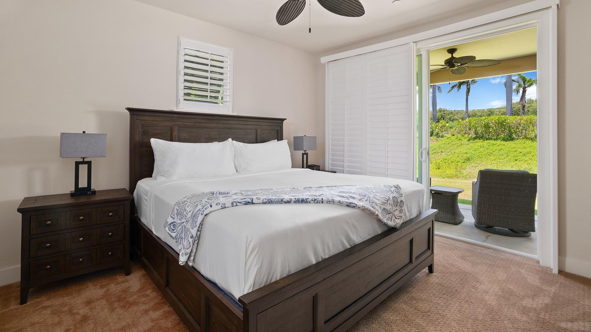 Pili Mai Resort at Poipu #3F - Primary Bedroom Suite & Lanai - Parrish Kauai