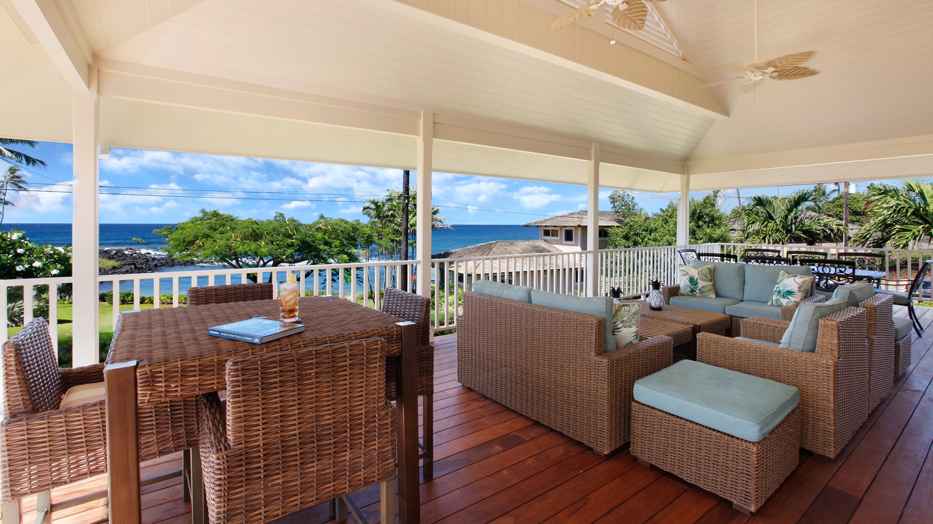 Baby Beach Hale at Poipu - Expansive Covered Lanai with View - Parrish Kauai