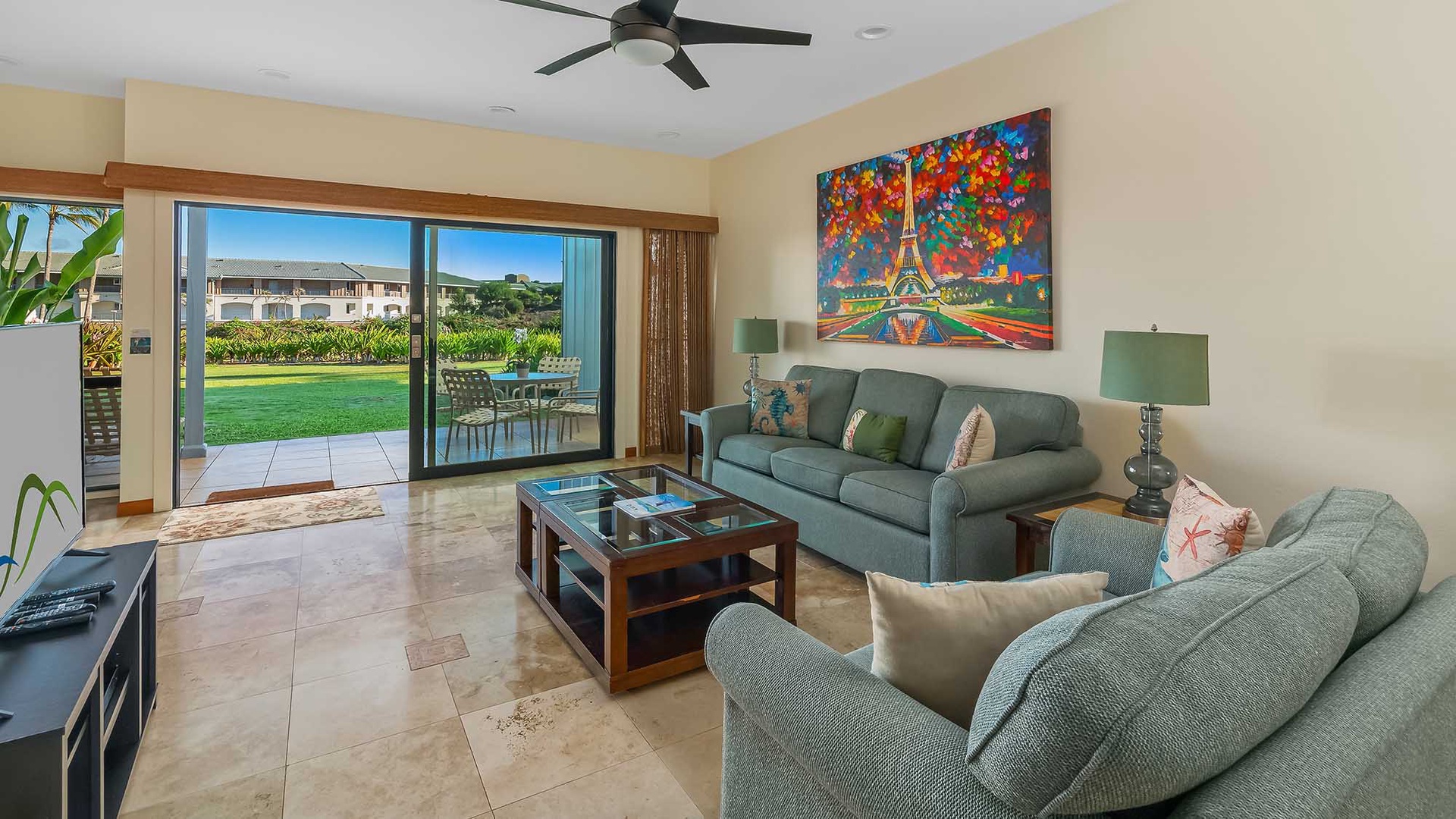Poipu Sands at Poipu Kai Resort #315 - Living Room - Parrish Kauai