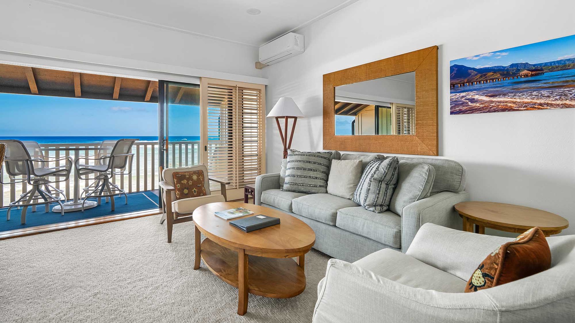 Kiahuna Plantation #6 - Ocean View Living Room & Lanai - Parrish Kauai