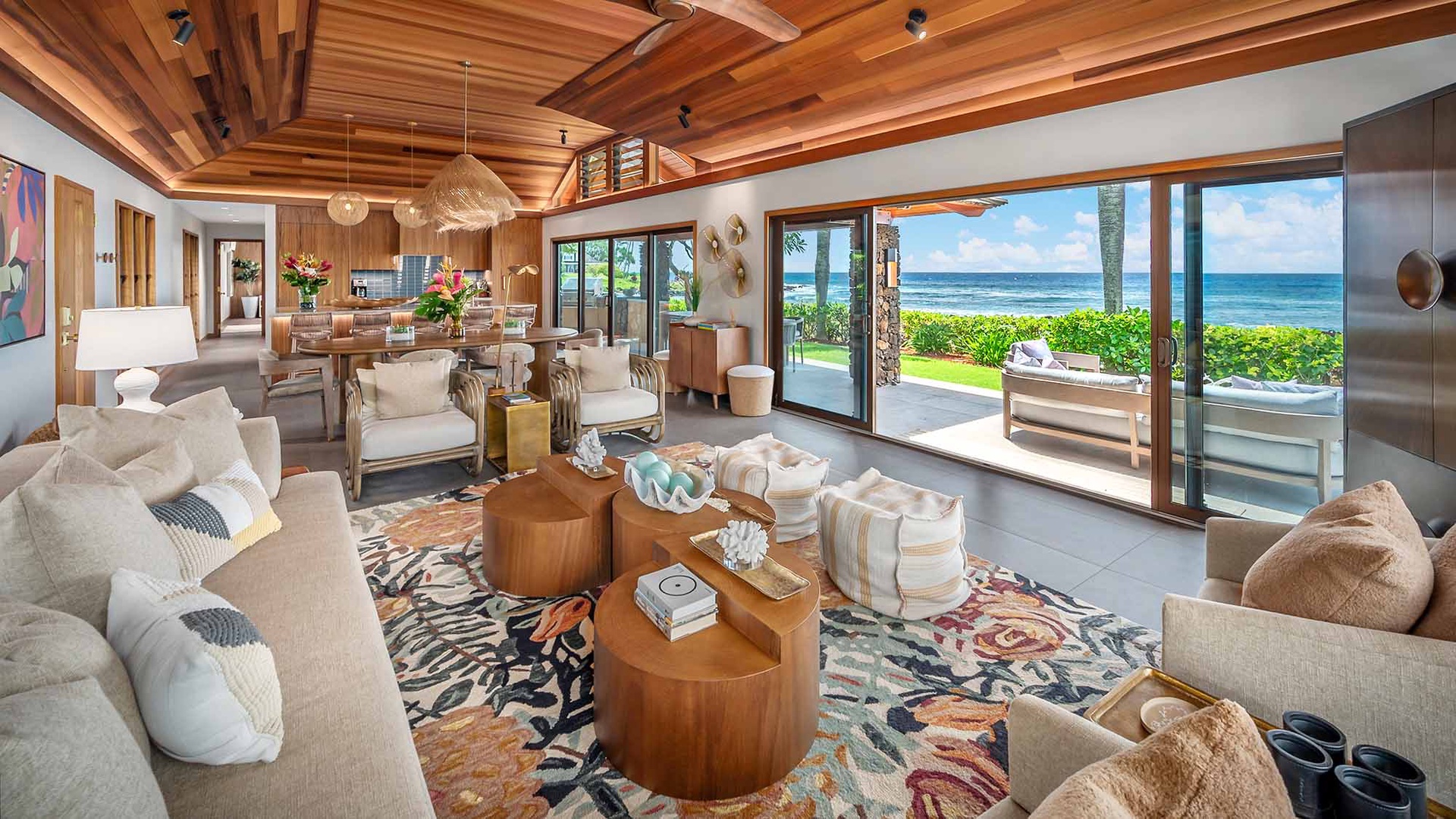 Hale Luana - Luxe Oceanfront Living Great Room - Parrish Kauai