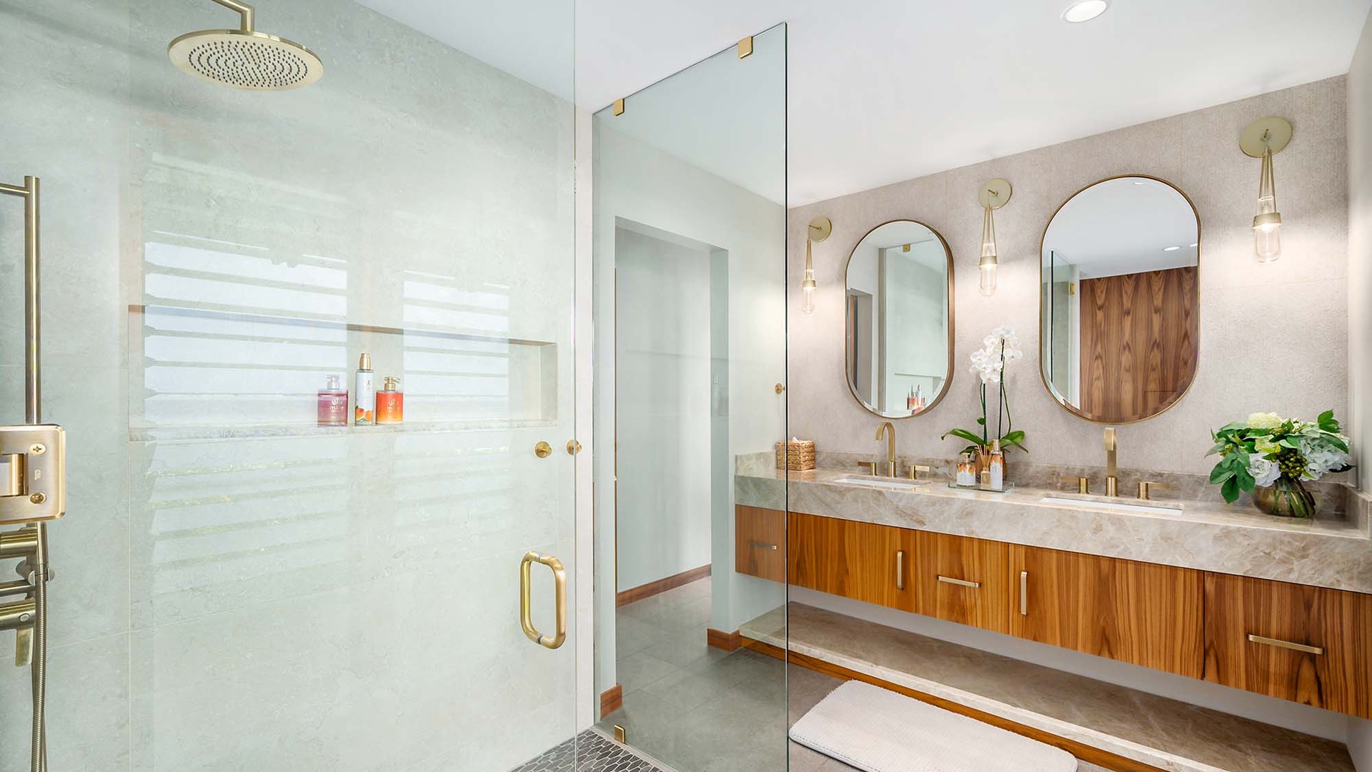 Hale Luana - Primary Bedroom Suite Bath & Shower - Parrish Kauai