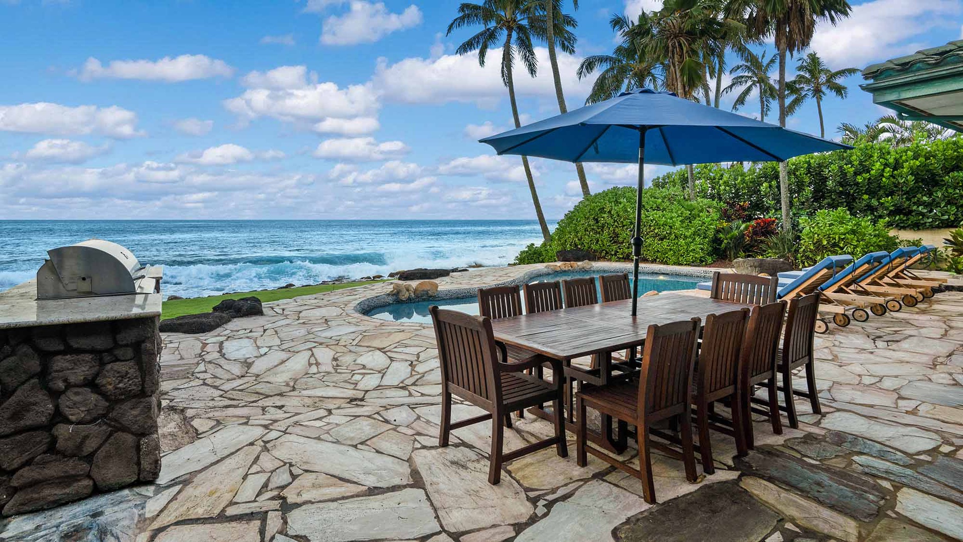 Kauai Kai at Kukuiula Bay - Oceanfront Dining, BBQ & Pool Area - Parrish Kauai