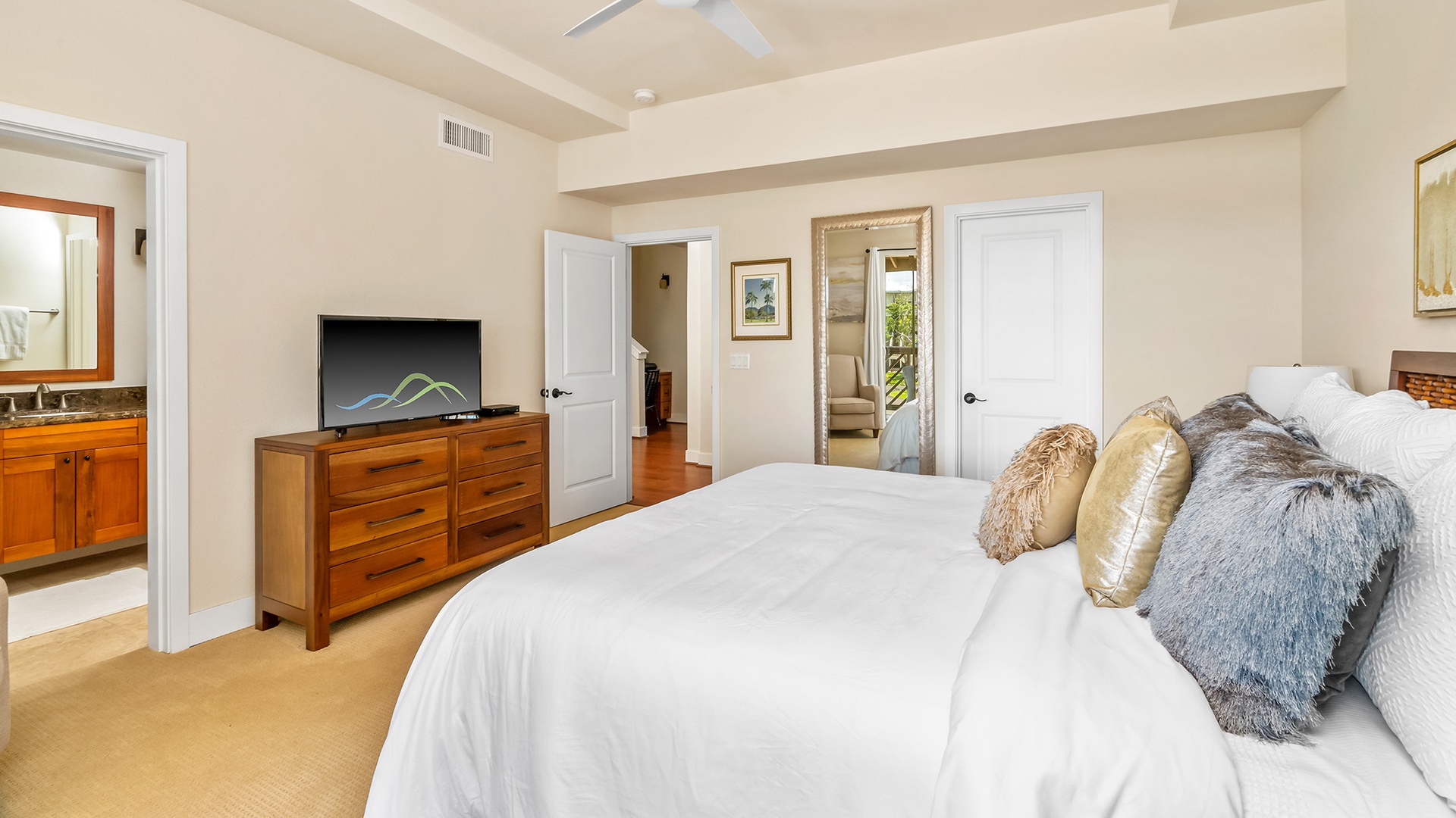 Pili Mai Resort at Poipu #15I - Master Bedroom Suite & Bath - Parrish Kauai