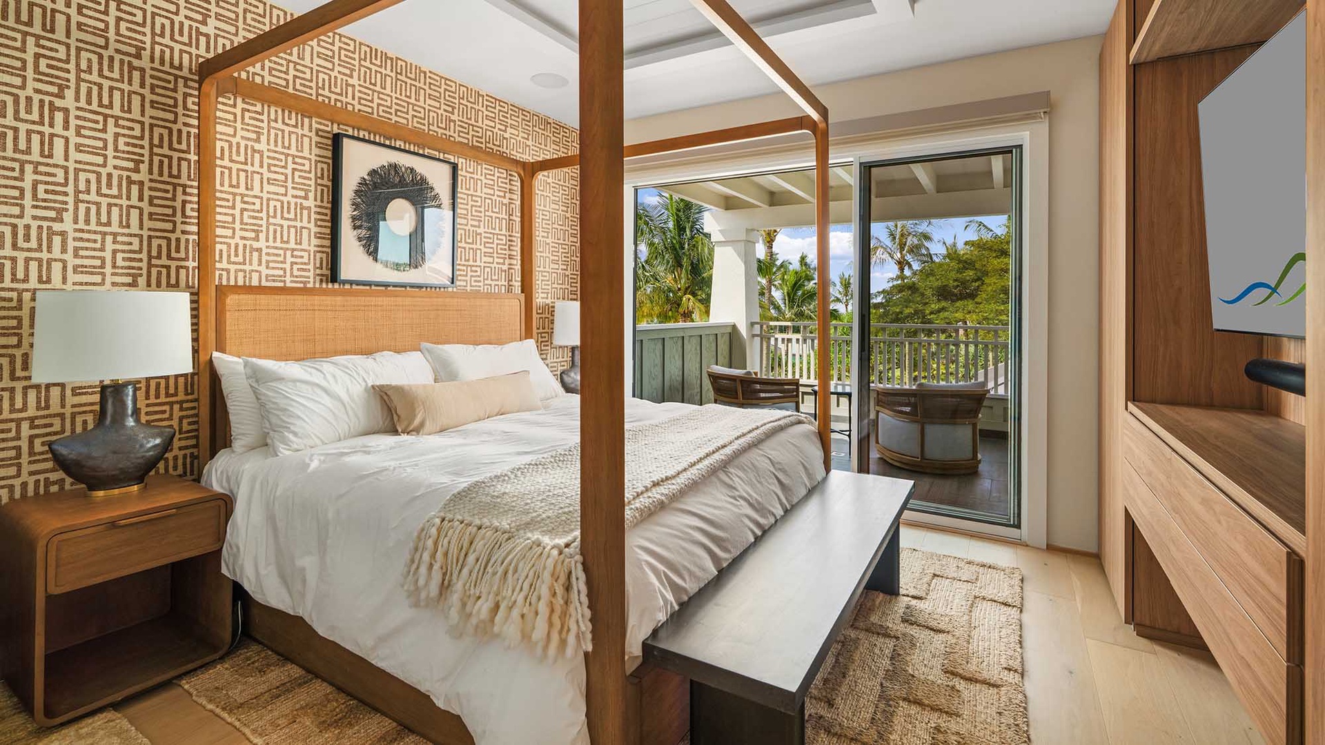 Kukuiula Makai Cottage #33 - Upper Level Primary Suite & Lanai - Parrish Kauai