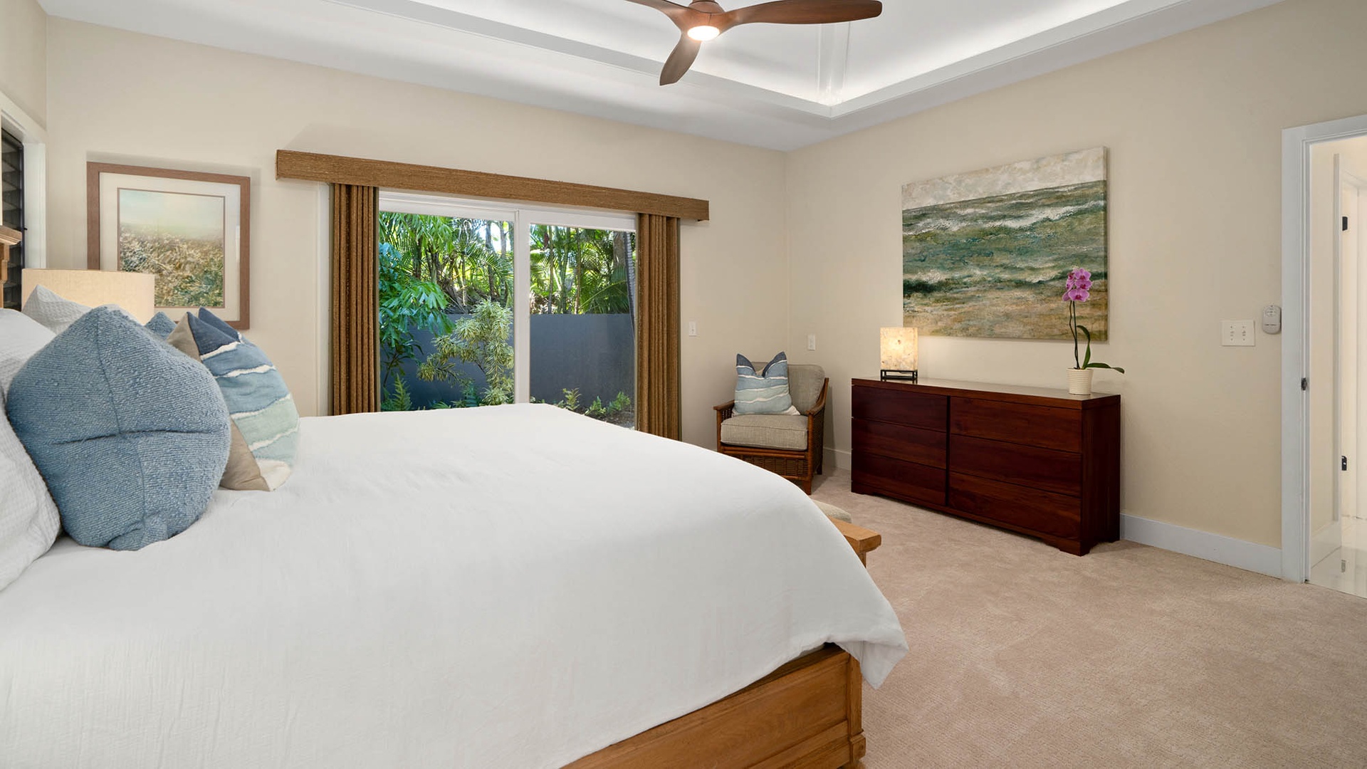 Poipu Kai Oasis - Primary Guest Bedroom & Lanai - Parrish Kauai