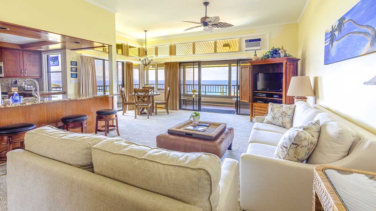Kapalua Ridge Villas #922 - Living Room & Kitchen - Parrish Maui