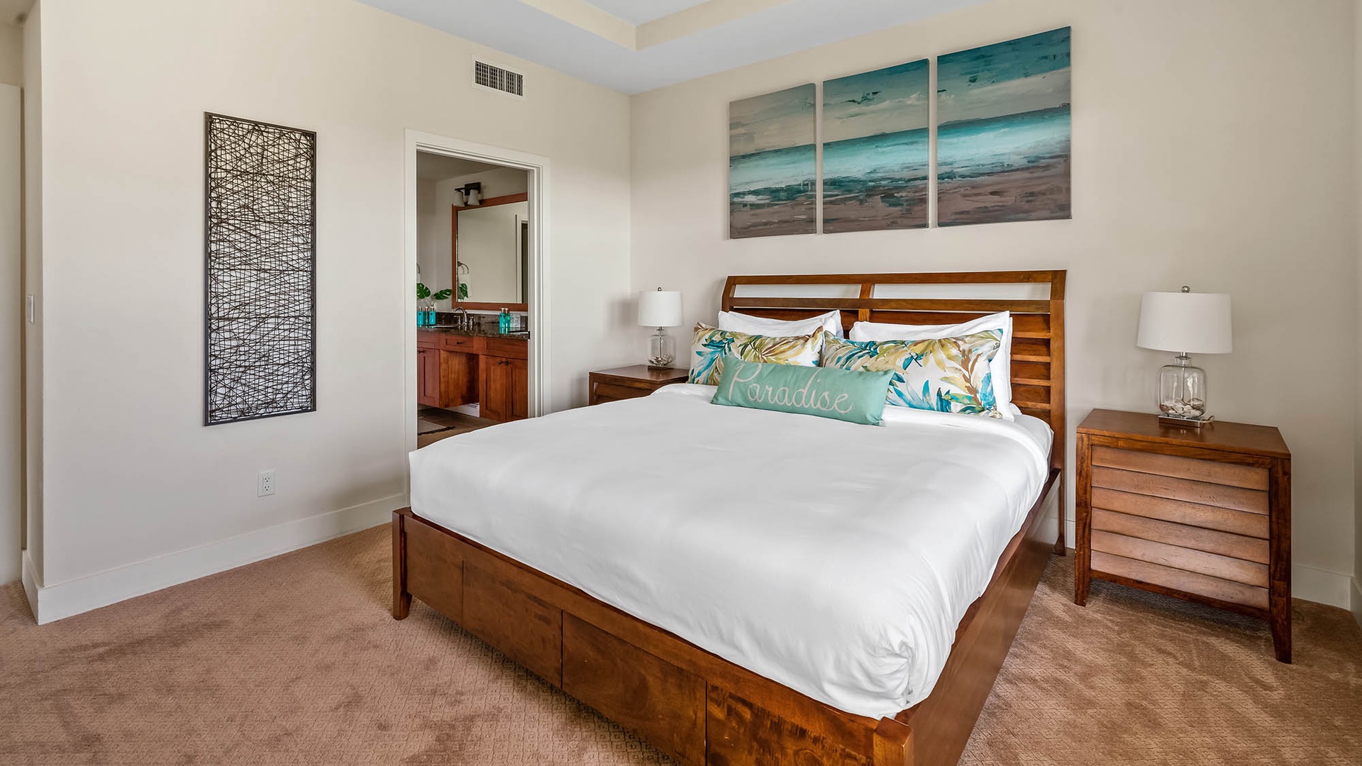 Pili Mai Resort at Poipu #13L - Master Bedroom Suite & Bath - Parrish Kauai