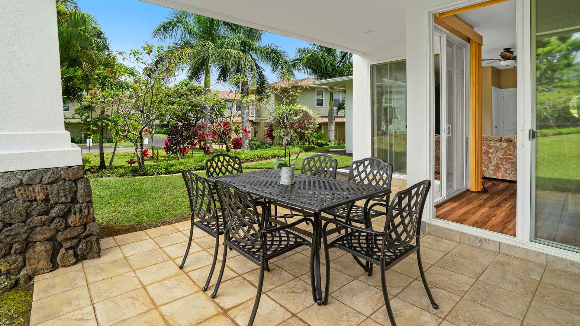 Plantation at Princeville Resort #1711 - Covered Dining Lanai - Parrish Kauai