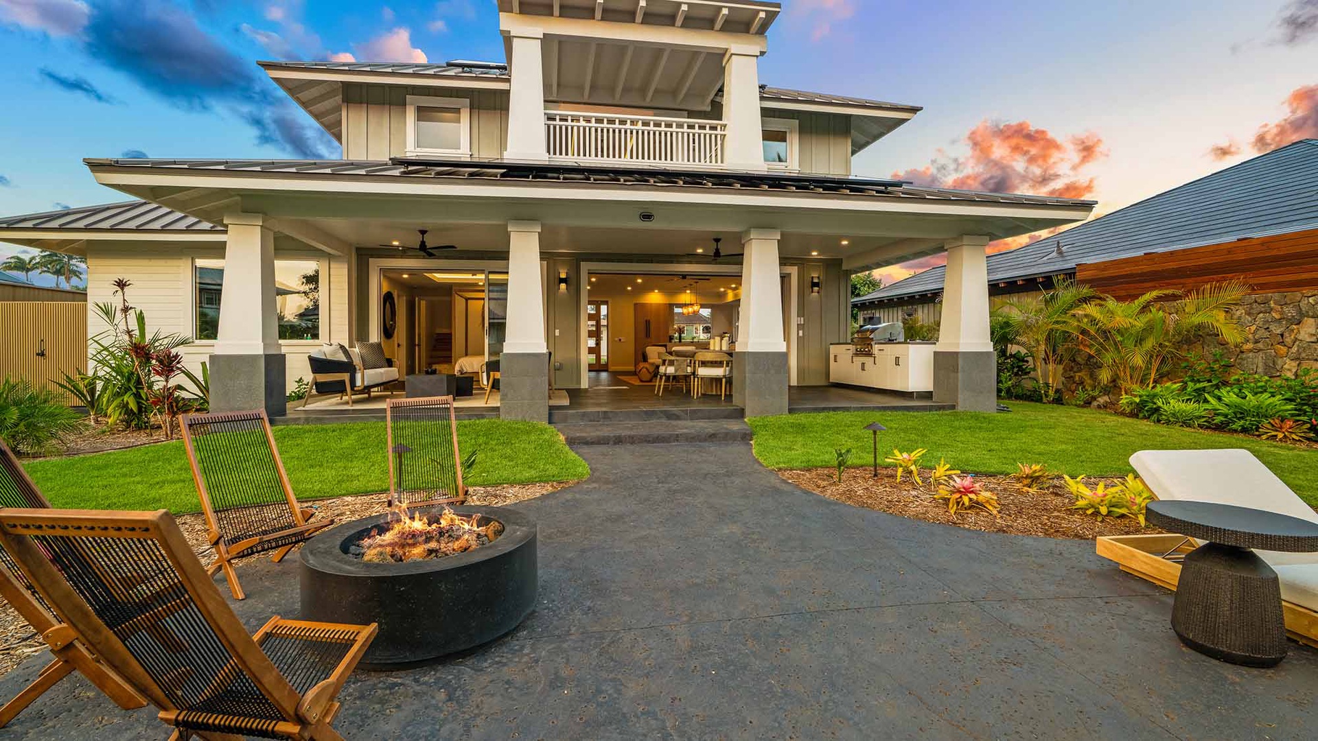 Kukuiula Makai Cottage #33 - Backyard Firepit & Lanai - Parrish Kauai