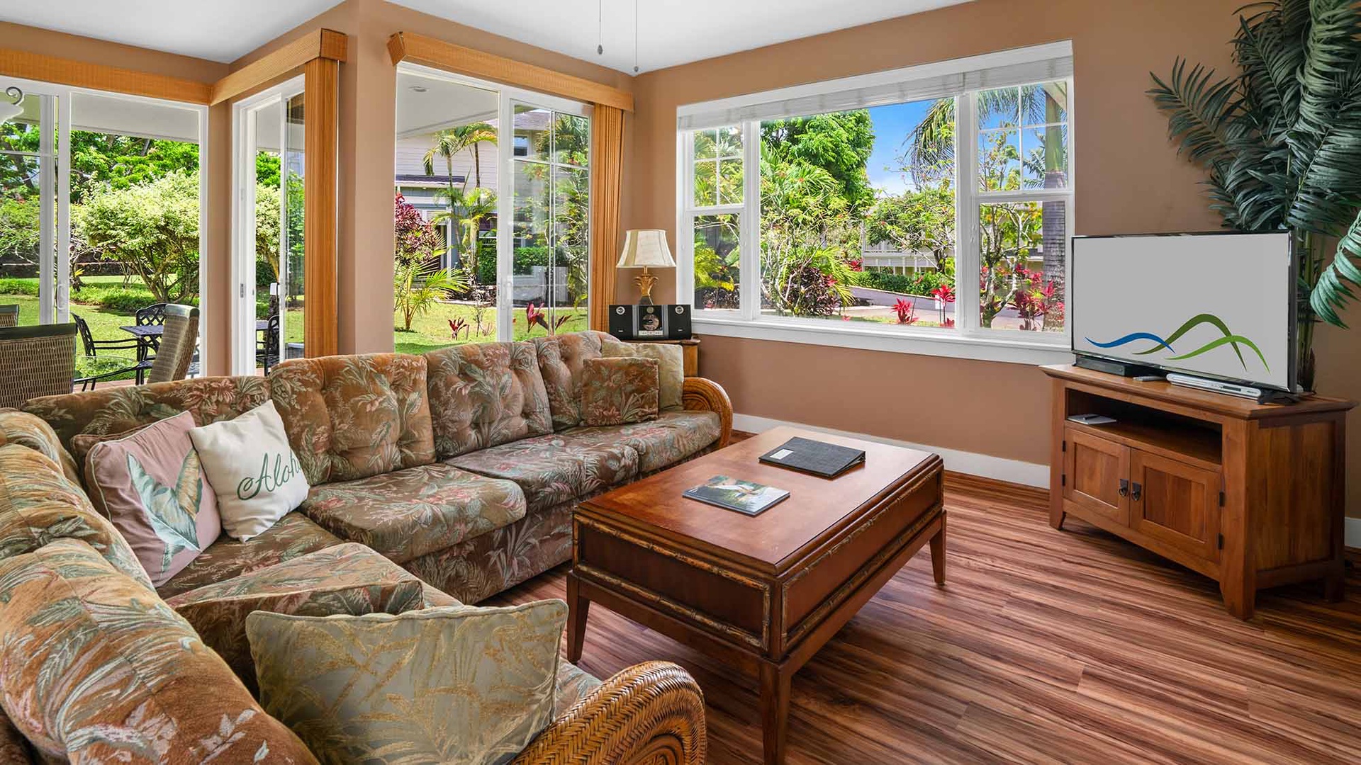 Plantation at Princeville Resort #1711 - Living Room & Lanai View - Parrish Kauai