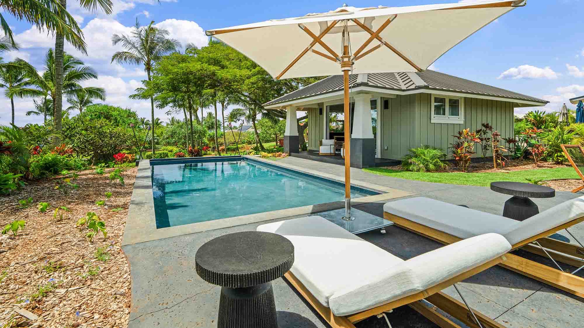 Kukuiula Makai Cottage #33 - Backyard Pool Lounging Area - Parrish Kauai