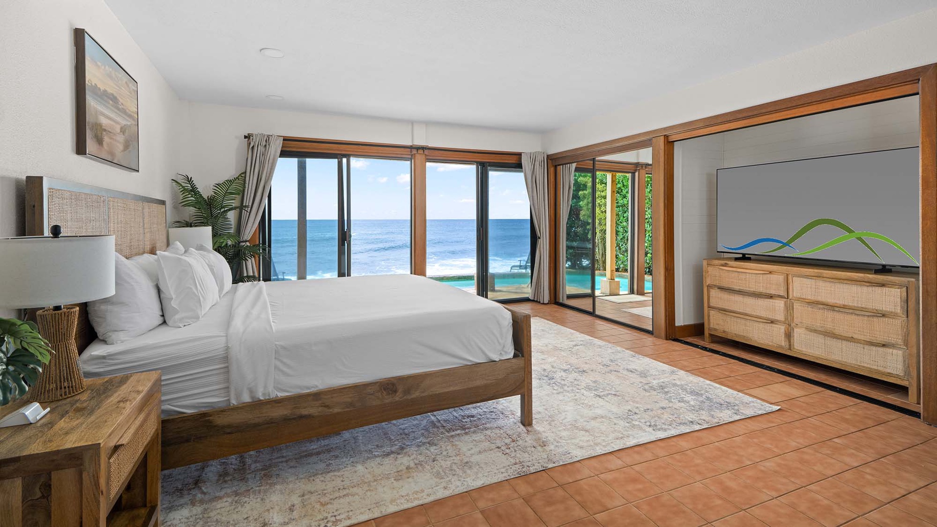 Wake up to endless ocean views from your bed, then step through sliding doors to your private pool terrace.