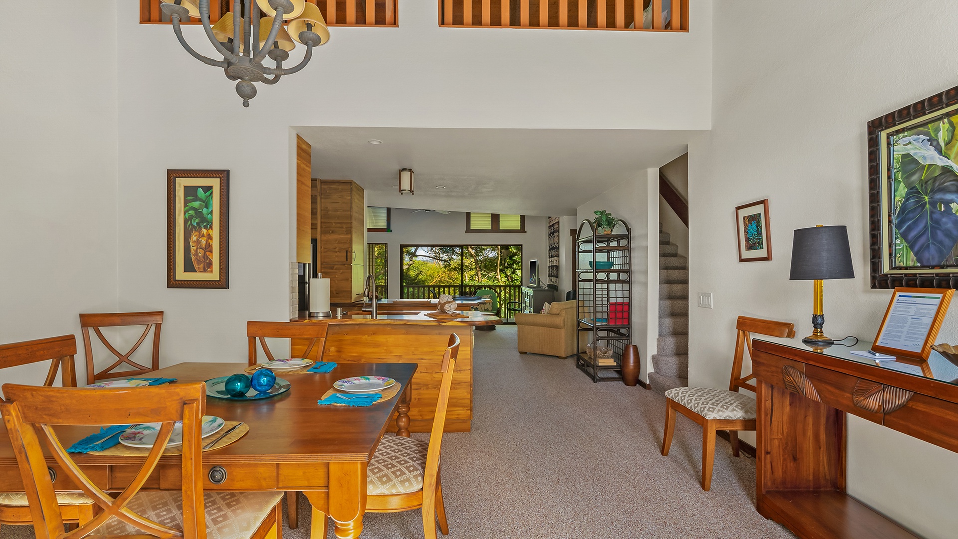 Waikomo Stream Villas #431 - Dining Room & Great Room - Parrish Kauai