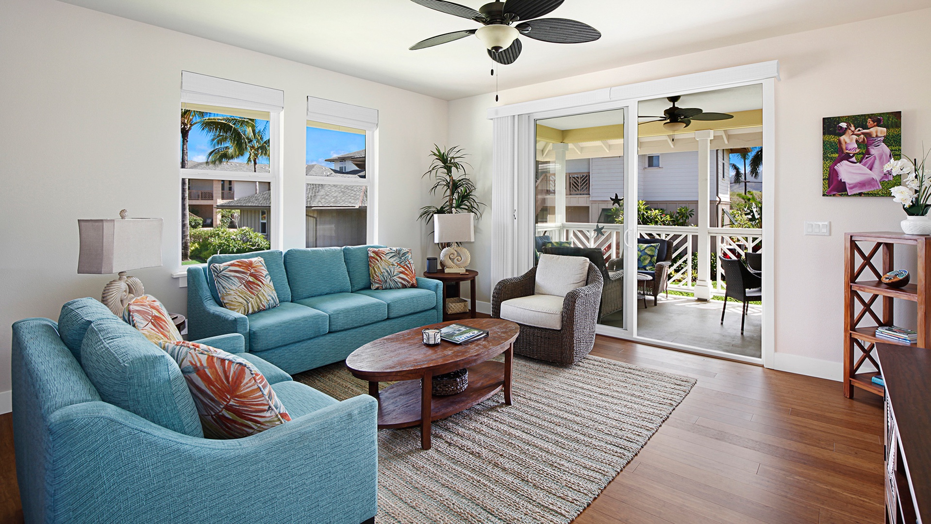 Pili Mai Resort at Poipu #14C - Spacious Living Room - Parrish Kauai