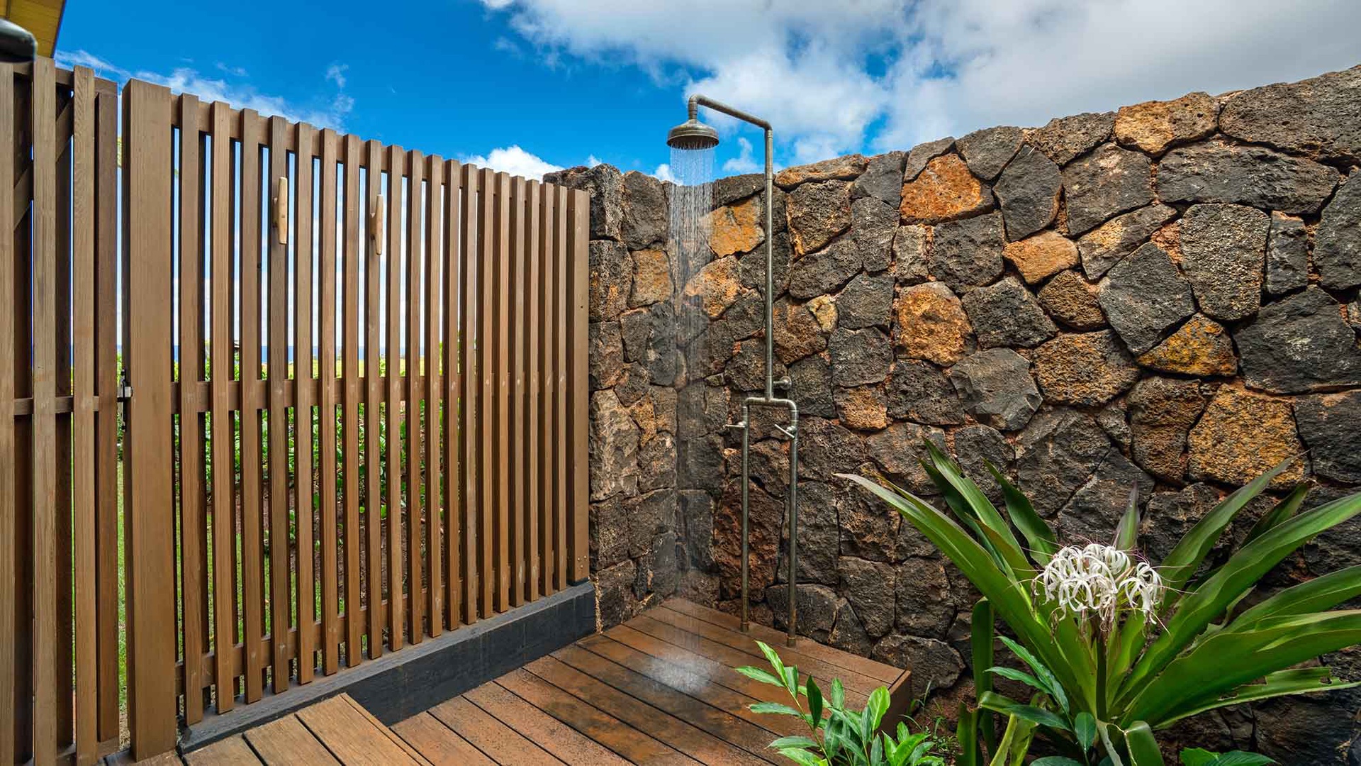 Kukuiula Kahela Villa #51 - Second Primary Bedroom Suite Outdoor Shower - Parrish Kauai